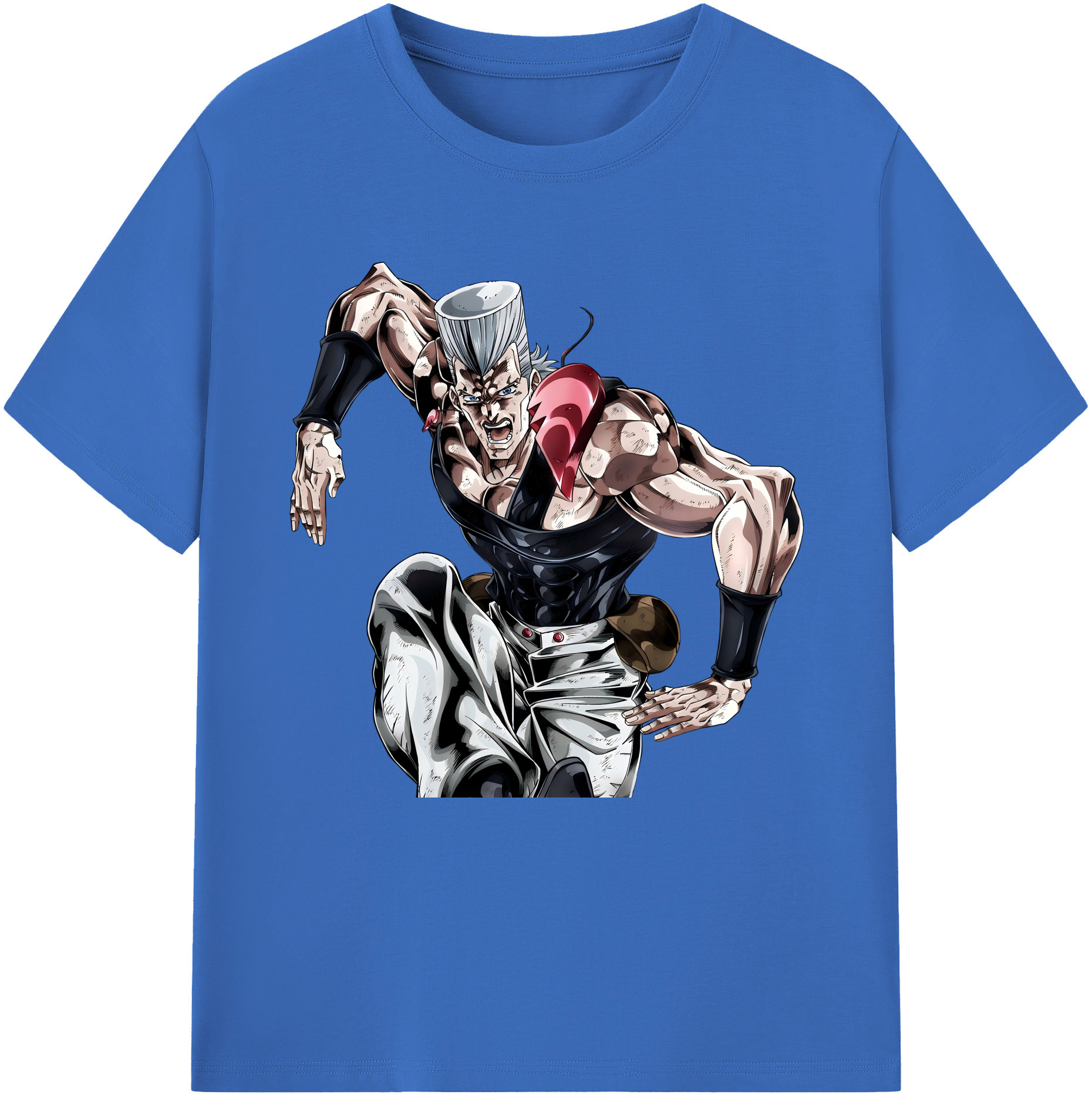 （画像用） ジョジョの奇妙な冒険 ジャン＝ピエール?ポルナレフ JoJo's Bizarre Adventure Jan Pierre Polnareff 綿100％半袖Tシャツ（フロントプリント）
