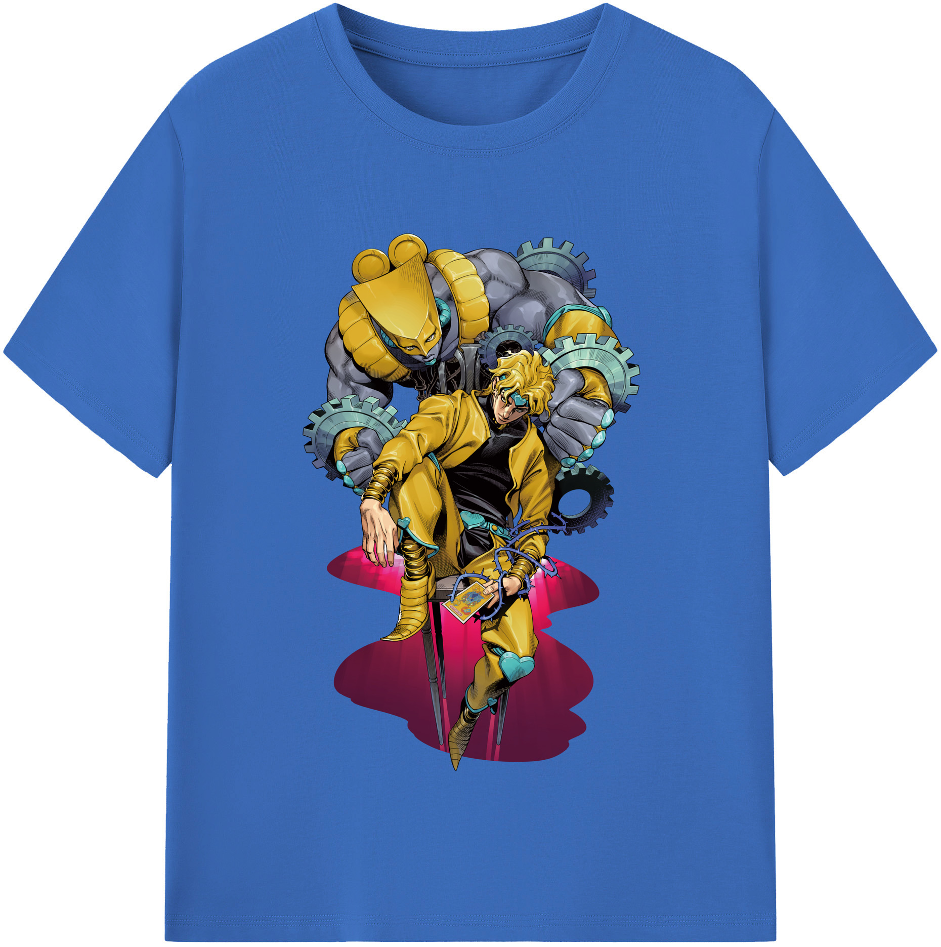 （画像用） ジョジョの奇妙な冒険 ディオ?ブランドー JoJo's Bizarre Adventure Dio Brando 綿100％半袖Tシャツ（フロントプリント）