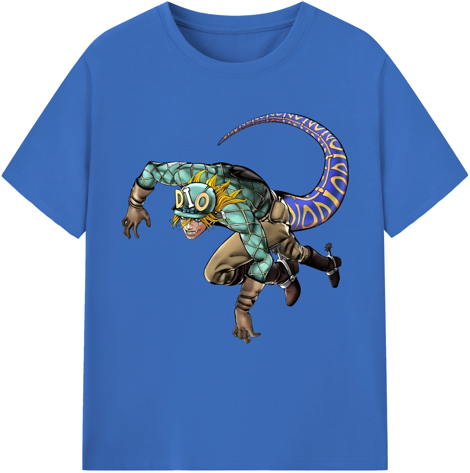 （画像用） ジョジョの奇妙な冒険 ディオ?ブランドー JoJo's Bizarre Adventure Dio Brando 綿100％半袖Tシャツ（フロントプリント）