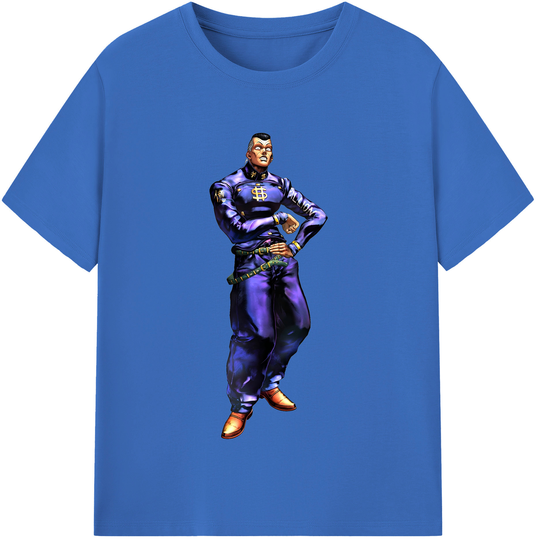 （画像用） ジョジョの奇妙な冒険 虹村億泰 にじむら おくやす JoJo's Bizarre Adventure Nijimura Okuyasu 綿100％半袖Tシャツ（フロントプリント）
