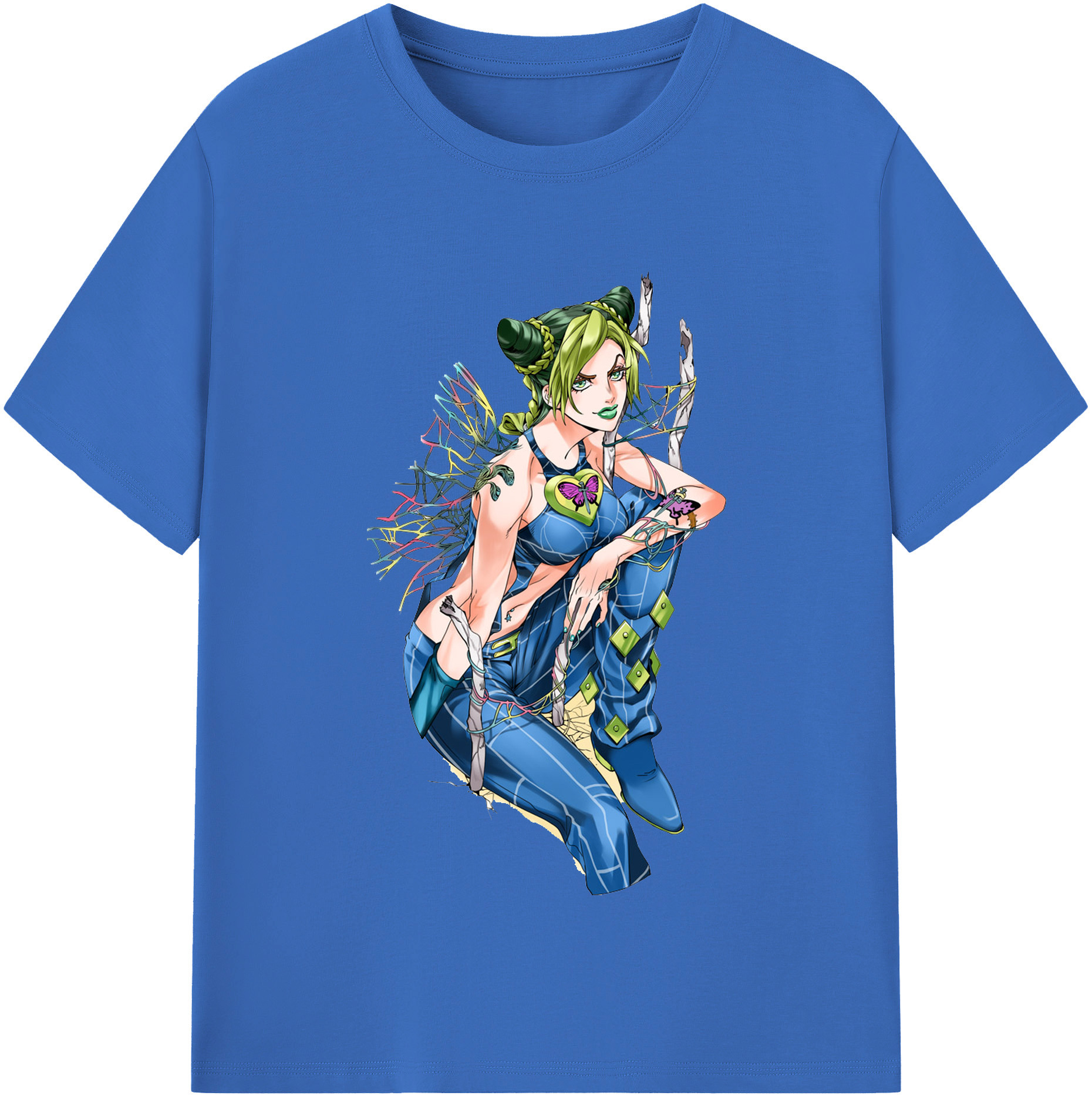 （画像用） "ジョジョの奇妙な冒険 くうじょう ジョリーン JoJo's Bizarre Adventure Jolyne Cujoh " 綿100％半袖Tシャツ（フロントプリント）