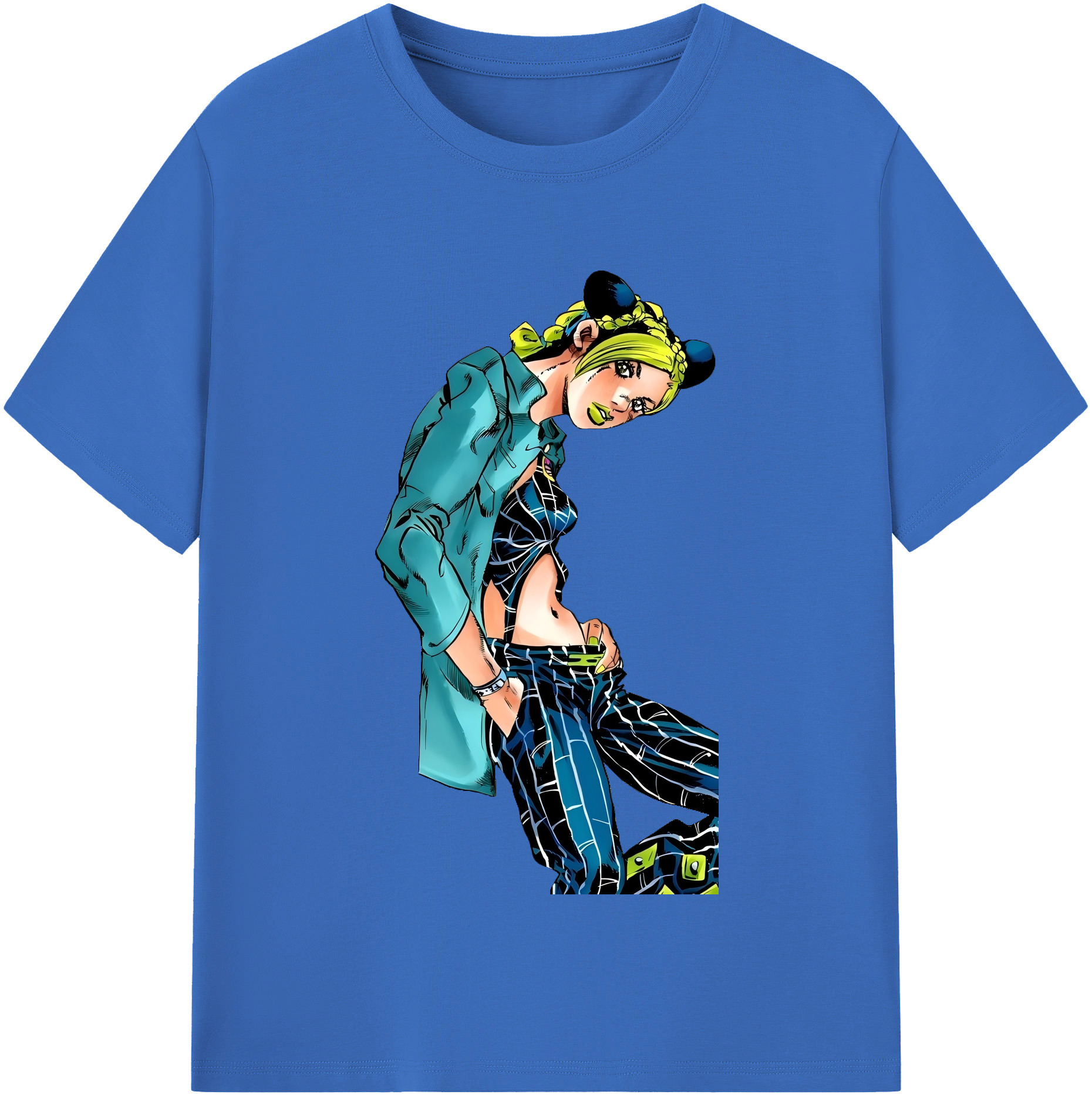 （画像用） "ジョジョの奇妙な冒険 くうじょう ジョリーン JoJo's Bizarre Adventure Jolyne Cujoh " 綿100％半袖Tシャツ（フロントプリント）