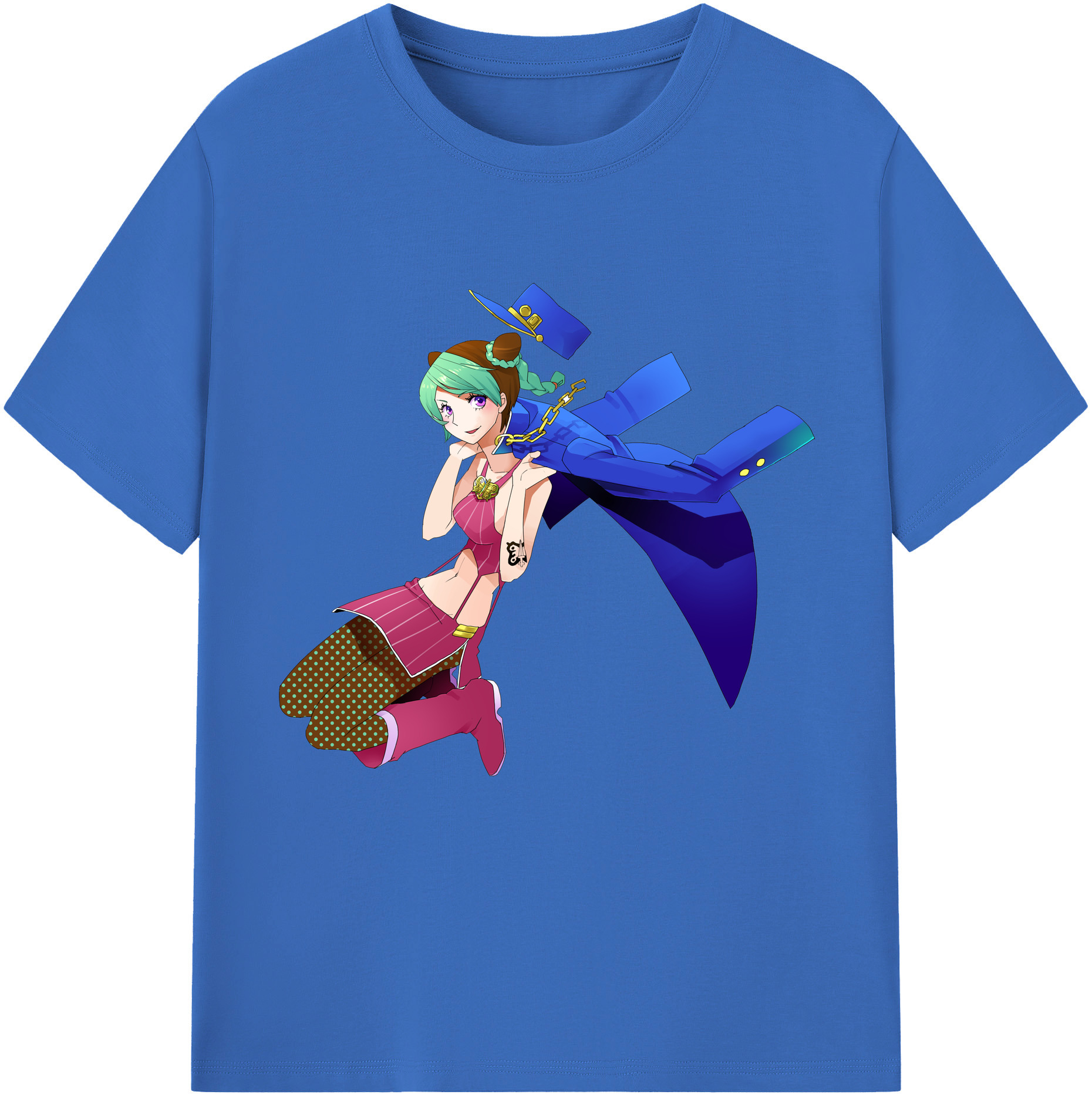 （画像用） "ジョジョの奇妙な冒険 くうじょう ジョリーン JoJo's Bizarre Adventure Jolyne Cujoh " 綿100％半袖Tシャツ（フロントプリント）