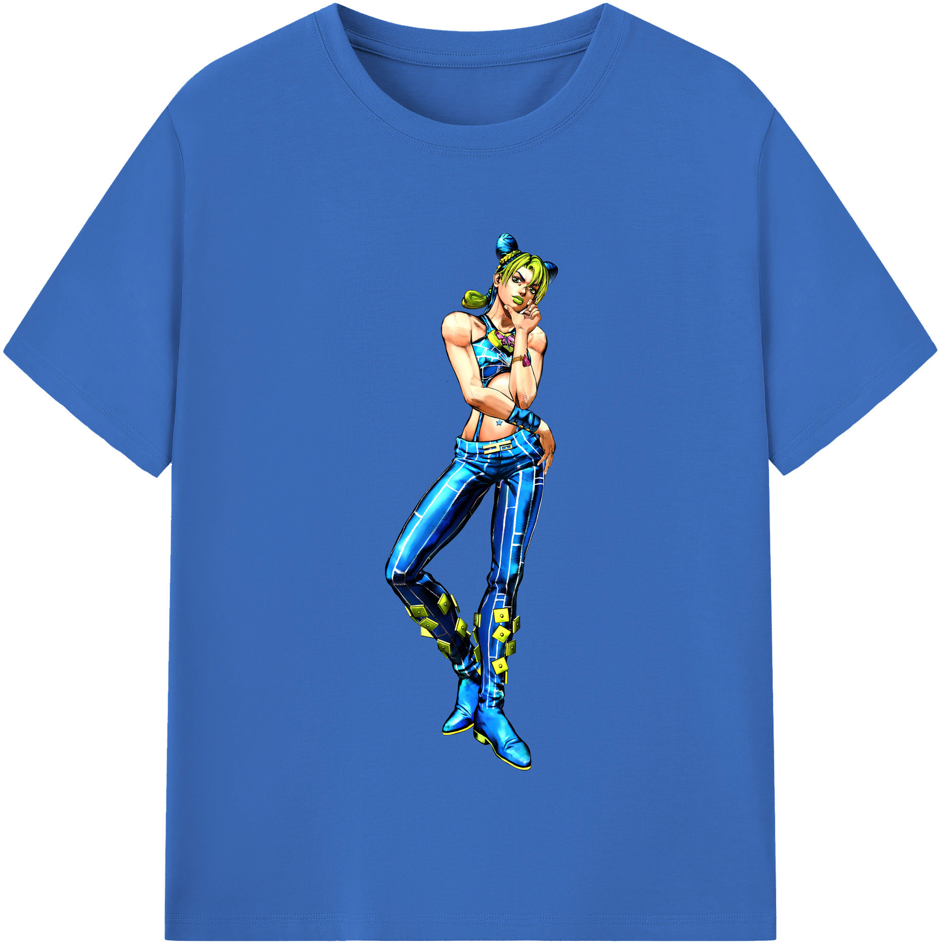 （画像用） "ジョジョの奇妙な冒険 くうじょう ジョリーン JoJo's Bizarre Adventure Jolyne Cujoh " 綿100％半袖Tシャツ（フロントプリント）