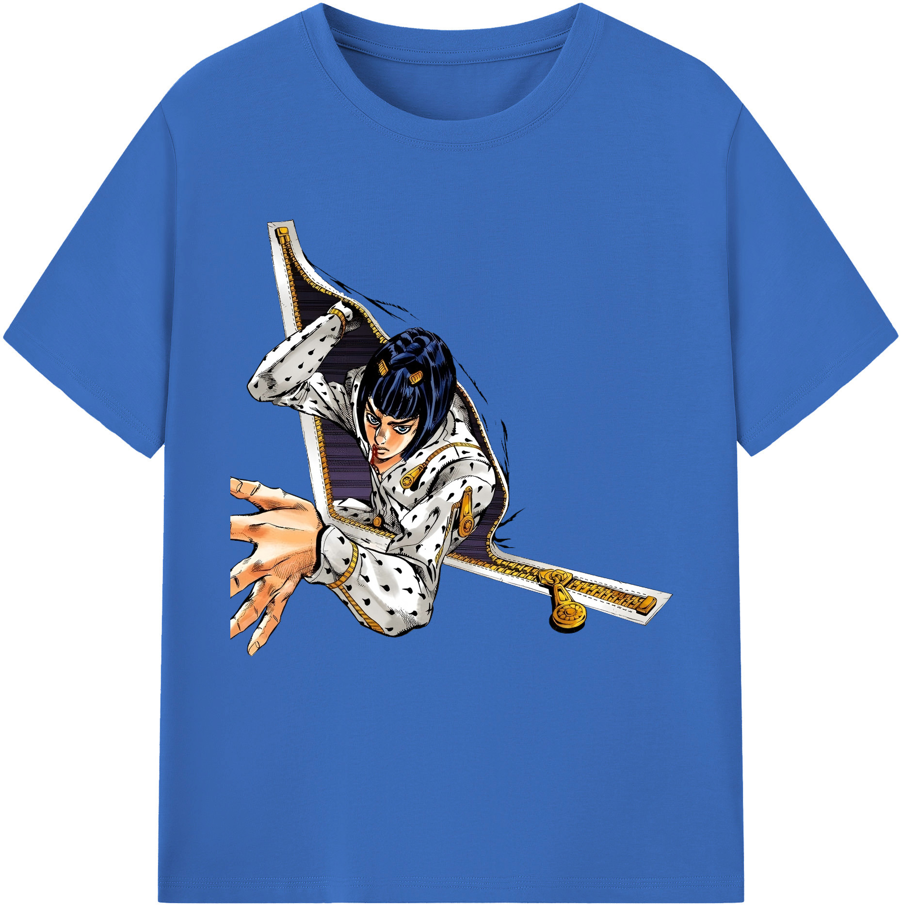 （画像用） ジョジョの奇妙な冒険 ブローノ?ブチャラティ JoJo's Bizarre Adventure Bruno Bucciarati 綿100％半袖Tシャツ（フロントプリント）