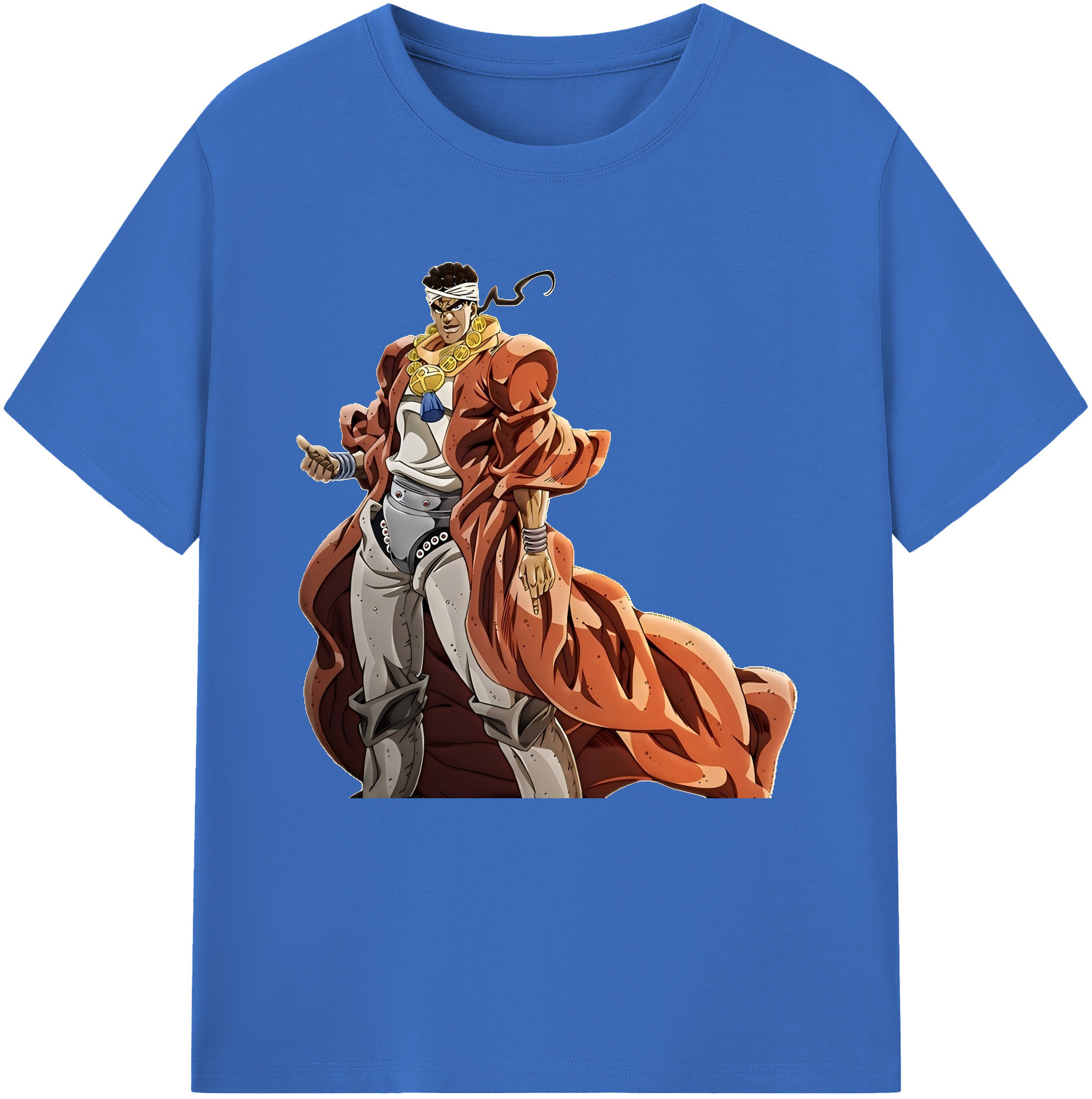 （画像用） ジョジョの奇妙な冒険 ムハンマド?アブドゥル JoJo's Bizarre Adventure Muhammad Avdol 綿100％半袖Tシャツ（フロントプリント）