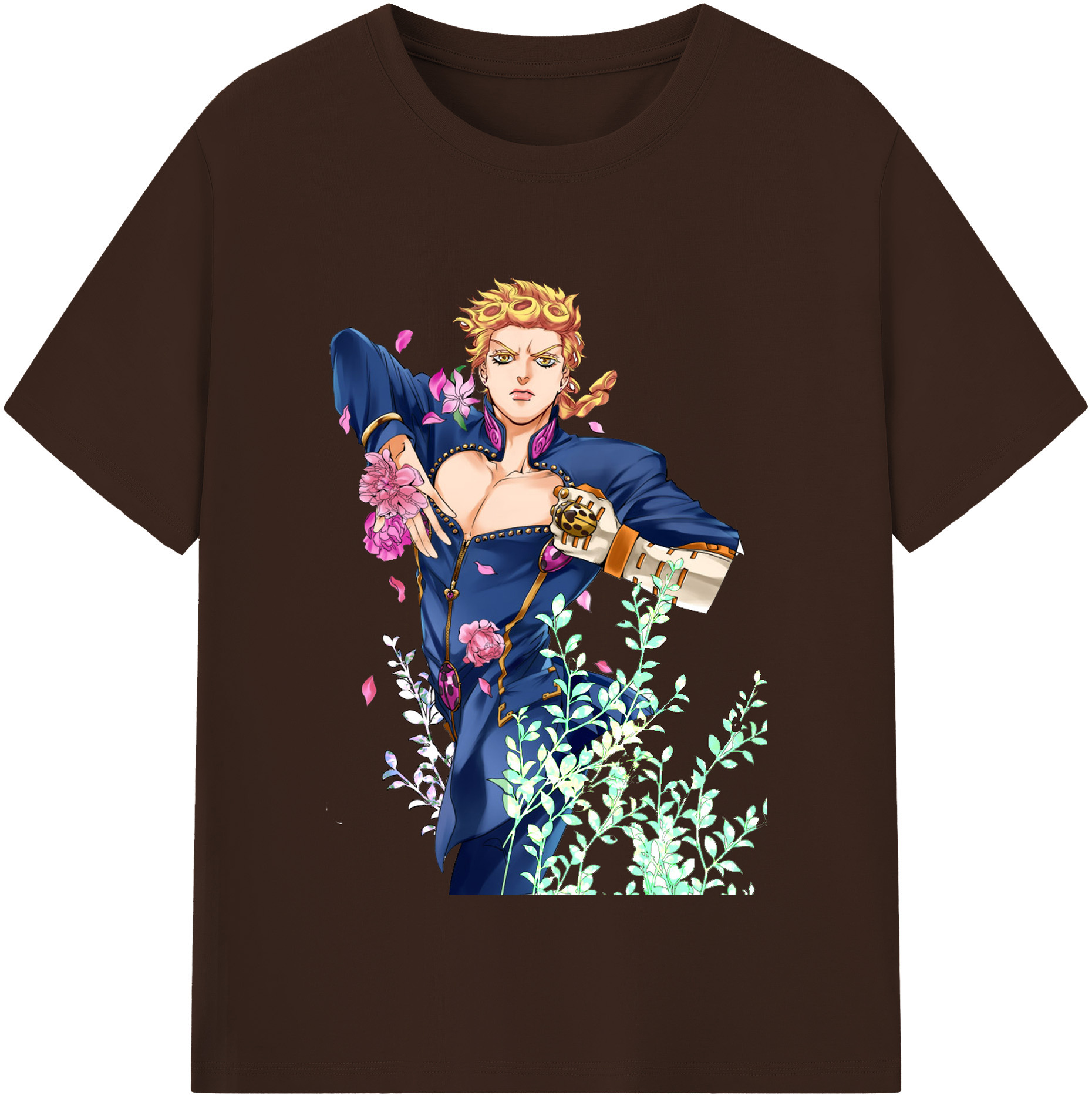 （画像用） ジョジョの奇妙な冒険 ジョルノ?ジョバァーナ JoJo's Bizarre Adventure Giorno Giovanna 綿100％半袖Tシャツ（フロントプリント）