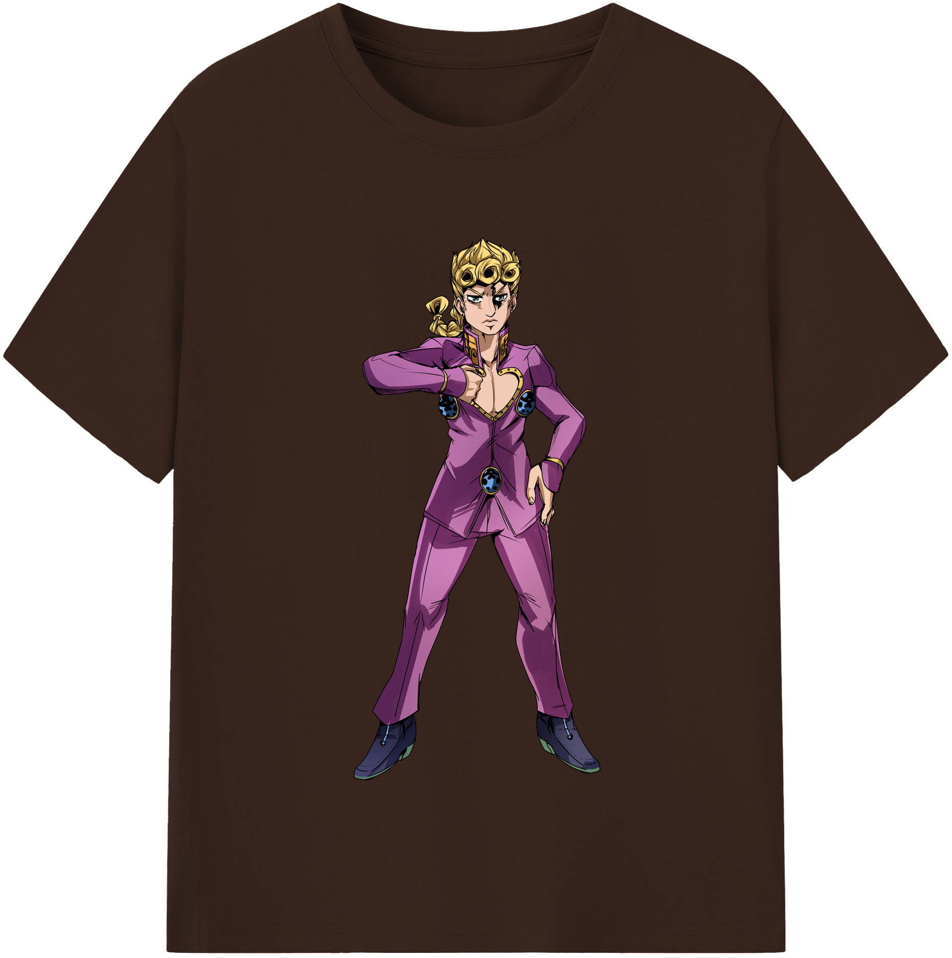 （画像用） ジョジョの奇妙な冒険 ジョルノ?ジョバァーナ JoJo's Bizarre Adventure Giorno Giovanna 綿100％半袖Tシャツ（フロントプリント）