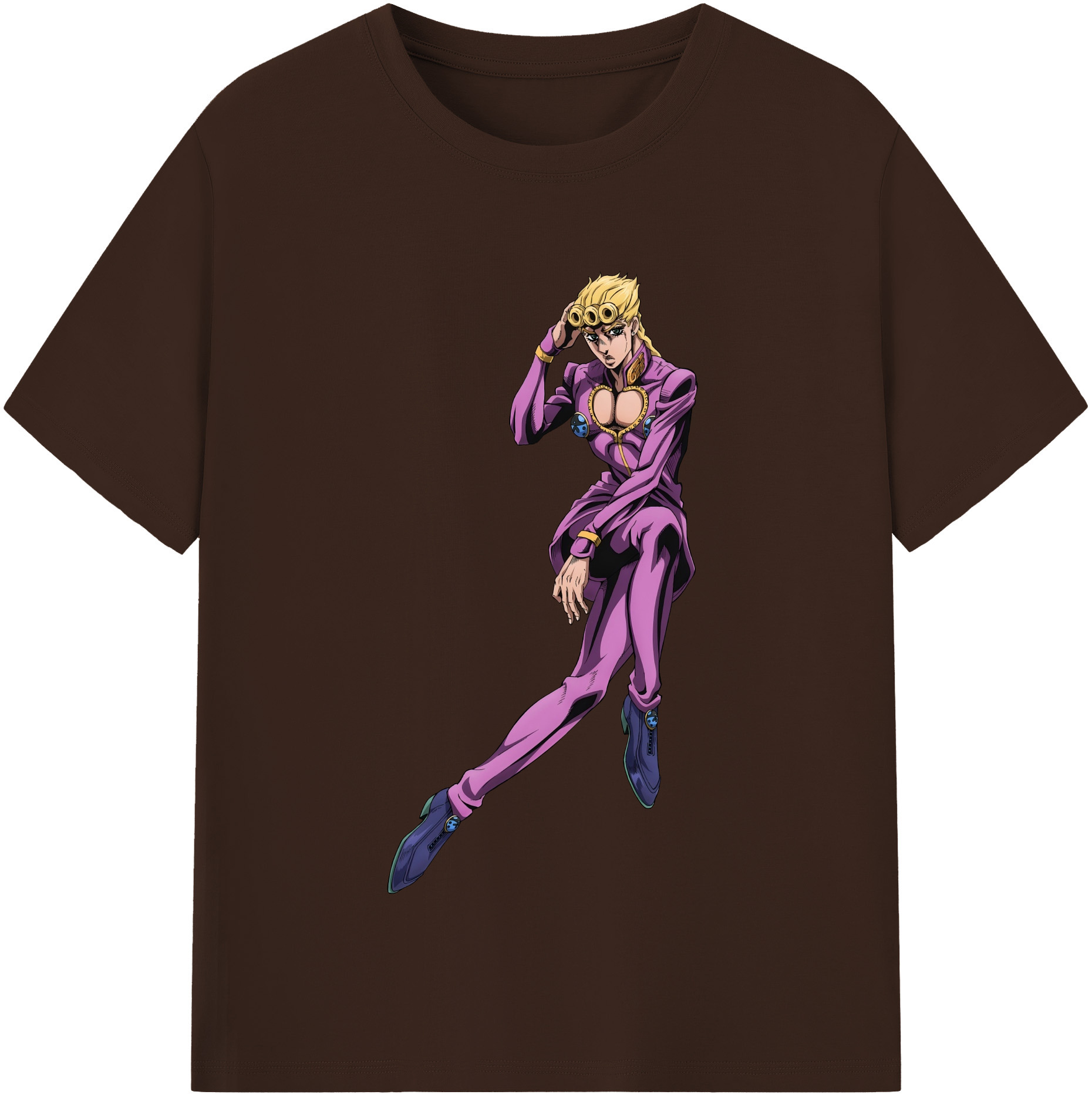 （画像用） ジョジョの奇妙な冒険 ジョルノ?ジョバァーナ JoJo's Bizarre Adventure Giorno Giovanna 綿100％半袖Tシャツ（フロントプリント）