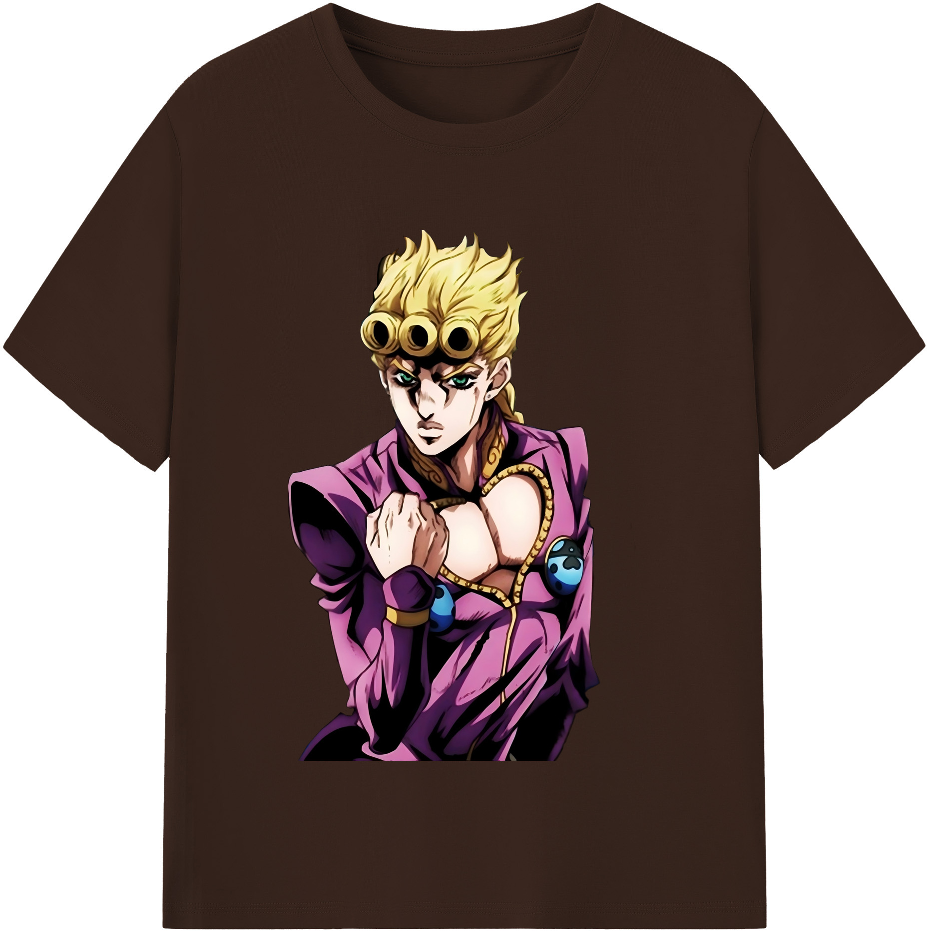 （画像用） ジョジョの奇妙な冒険 ジョルノ?ジョバァーナ JoJo's Bizarre Adventure Giorno Giovanna 綿100％半袖Tシャツ（フロントプリント）