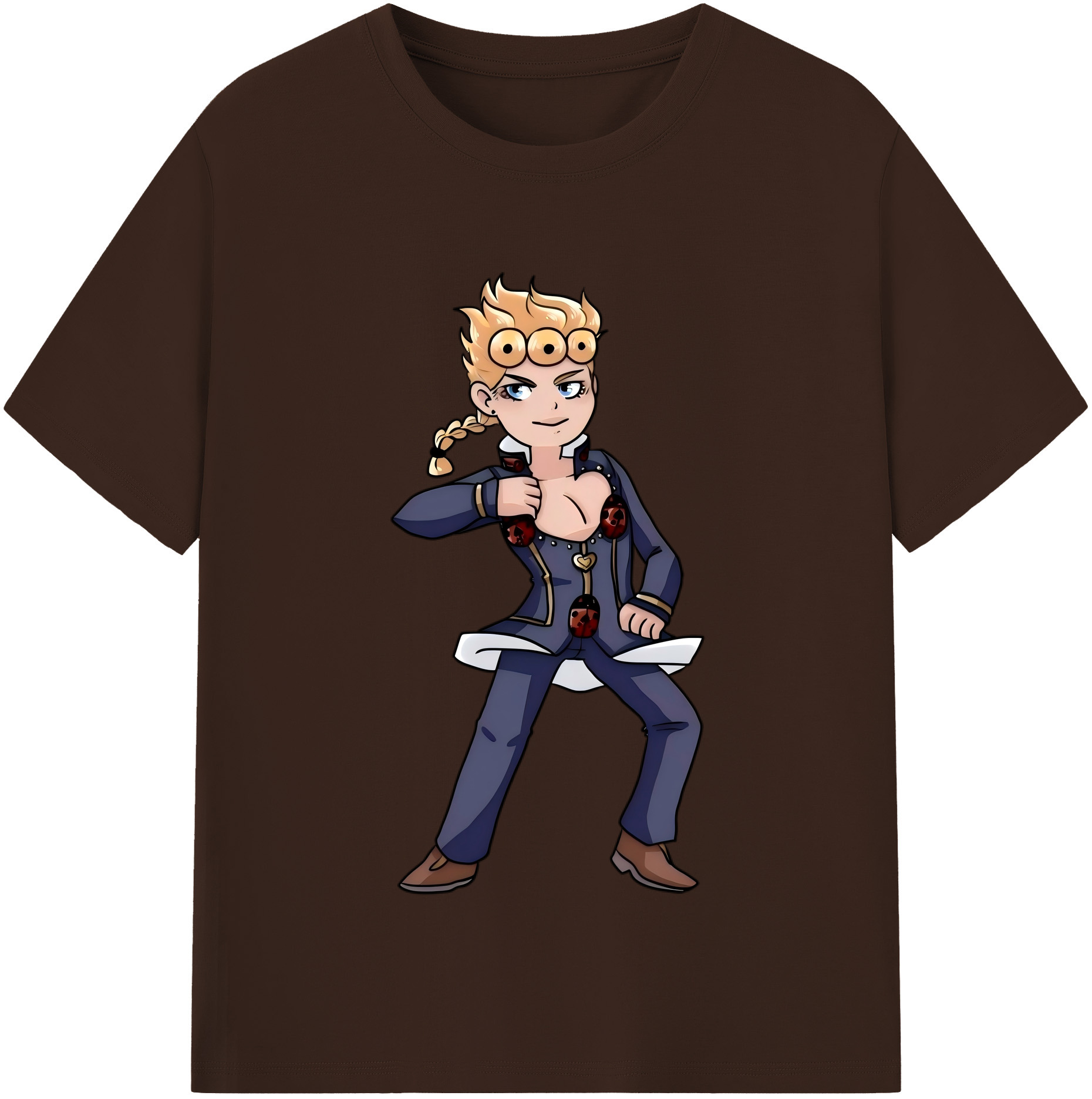 （画像用） ジョジョの奇妙な冒険 ジョルノ?ジョバァーナ JoJo's Bizarre Adventure Giorno Giovanna 綿100％半袖Tシャツ（フロントプリント）