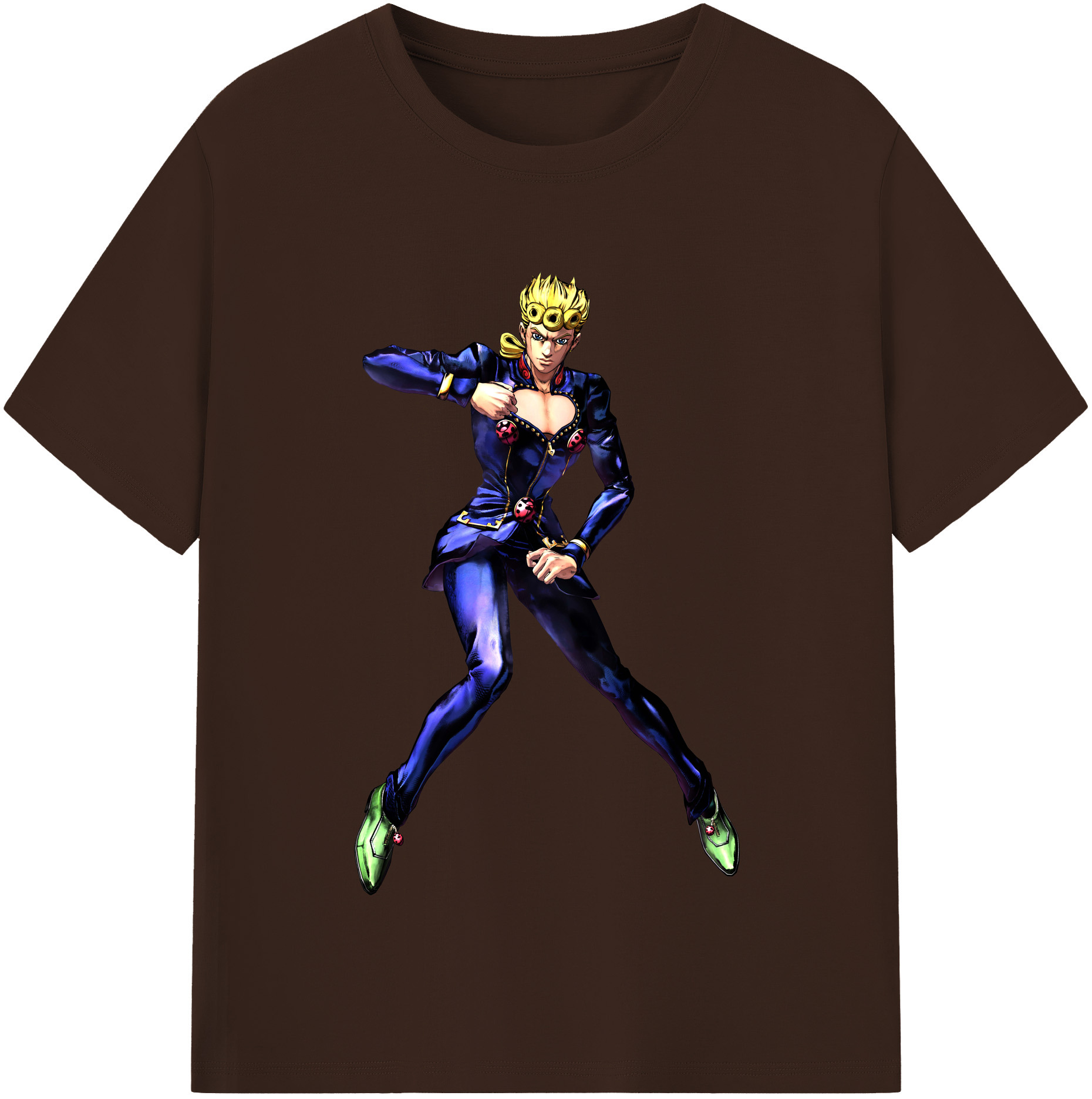 （画像用） ジョジョの奇妙な冒険 ジョルノ?ジョバァーナ JoJo's Bizarre Adventure Giorno Giovanna 綿100％半袖Tシャツ（フロントプリント）