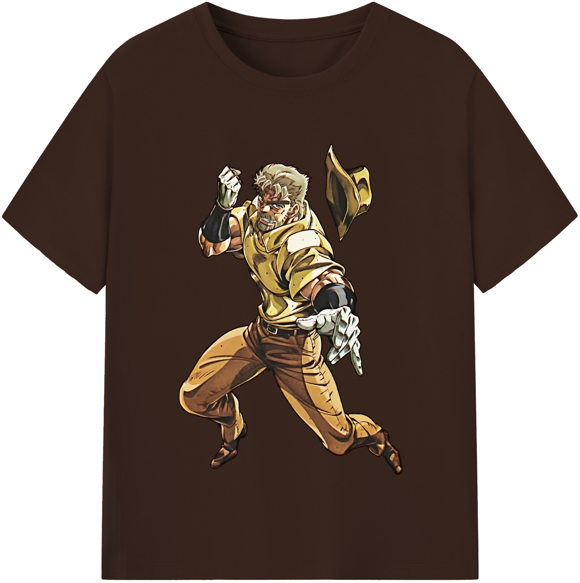 （画像用） ジョジョの奇妙な冒険 ジョセフ?ジョースター JoJo's Bizarre Adventure Joseph Joestar 綿100％半袖Tシャツ（フロントプリント）
