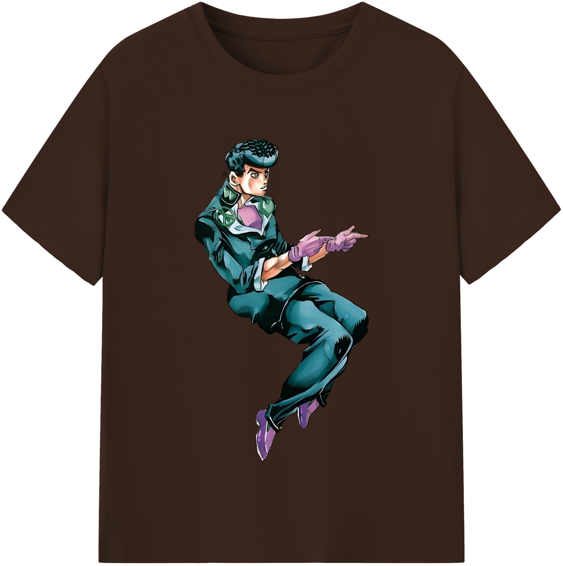 （画像用） ジョジョの奇妙な冒険 ひがしかた じょうすけ JoJo's Bizarre Adventure Higashikata Josuke 綿100％半袖Tシャツ（フロントプリント）