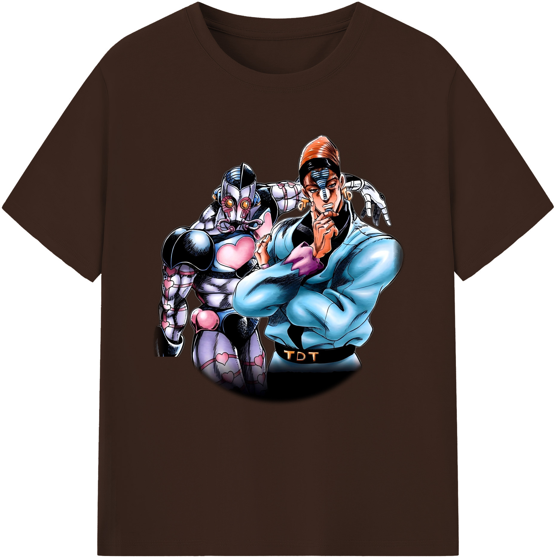 （画像用） ジョジョの奇妙な冒険 ひがしかた じょうすけ JoJo's Bizarre Adventure Higashikata Josuke 綿100％半袖Tシャツ（フロントプリント）
