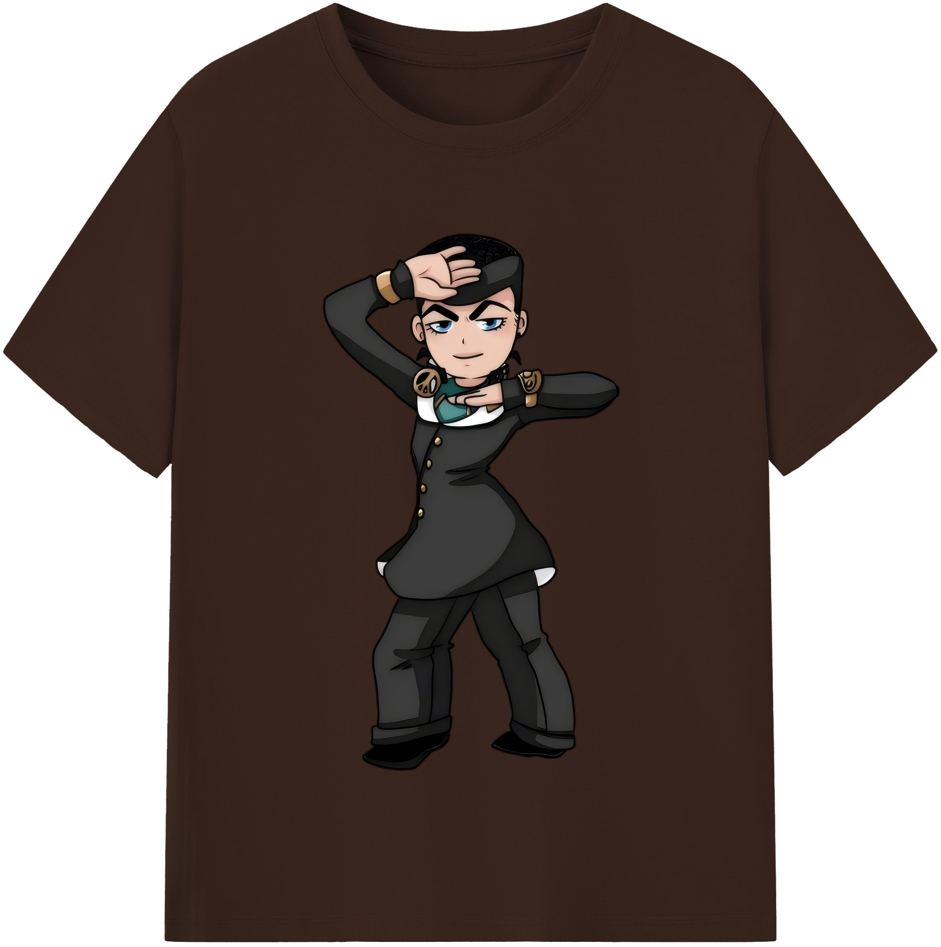（画像用） ジョジョの奇妙な冒険 ひがしかた じょうすけ JoJo's Bizarre Adventure Higashikata Josuke 綿100％半袖Tシャツ（フロントプリント）