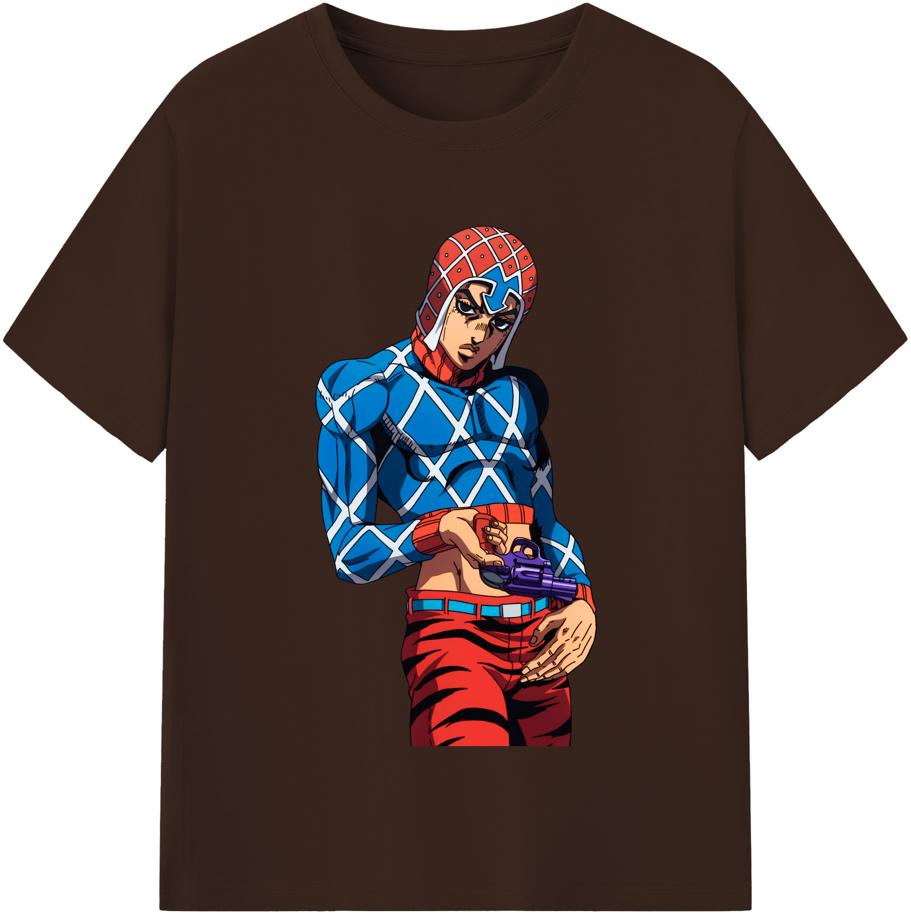 （画像用） ジョジョの奇妙な冒険 グイード?ミスタ JoJo's Bizarre Adventure Guido Mista 綿100％半袖Tシャツ（フロントプリント）