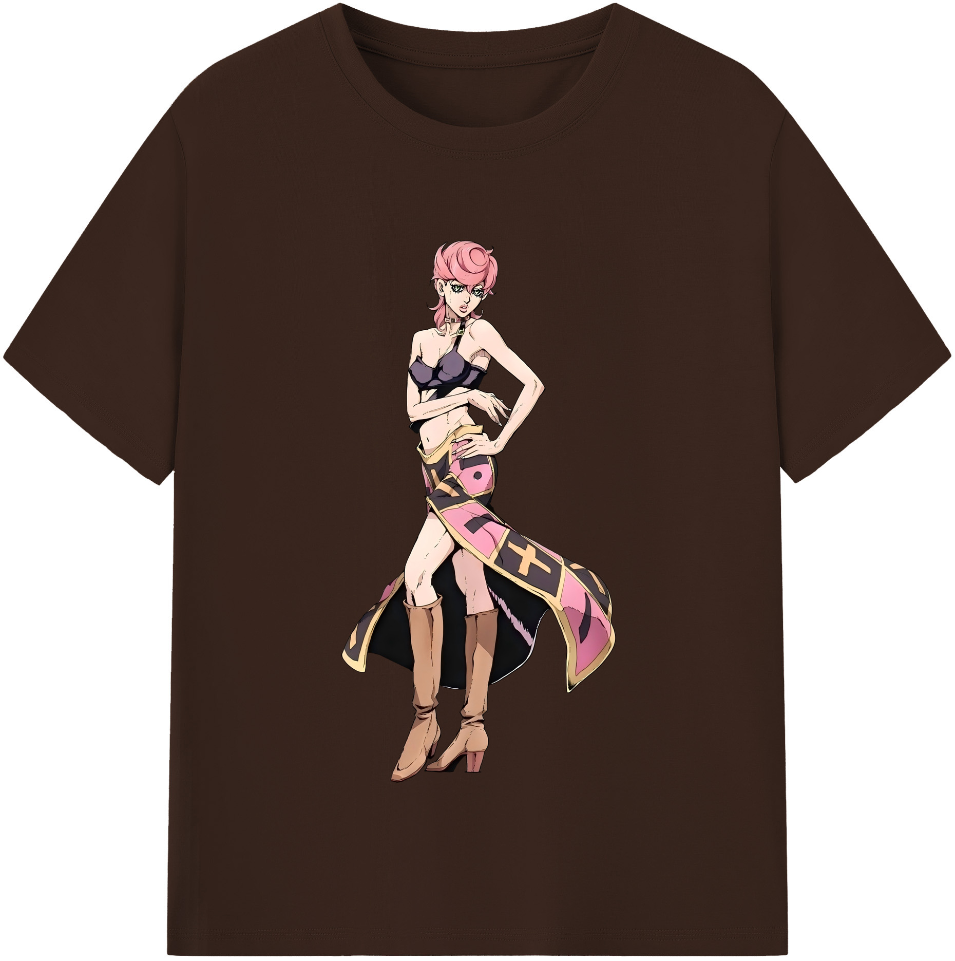 （画像用） ジョジョの奇妙な冒険 トリッシュ?ウナ JoJo's Bizarre Adventure Trish Una 綿100％半袖Tシャツ（フロントプリント）