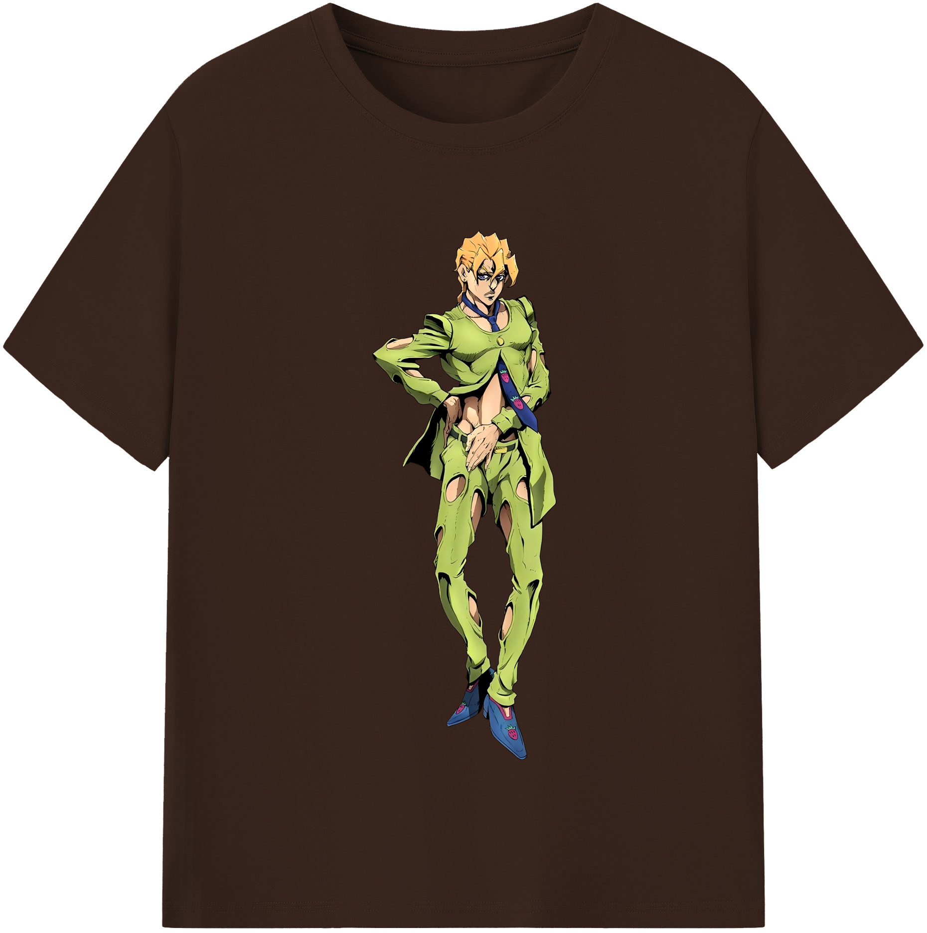 （画像用） ジョジョの奇妙な冒険 パンナコッタ?フー JoJo's Bizarre Adventure Pannacotta Fugo 綿100％半袖Tシャツ（フロントプリント）