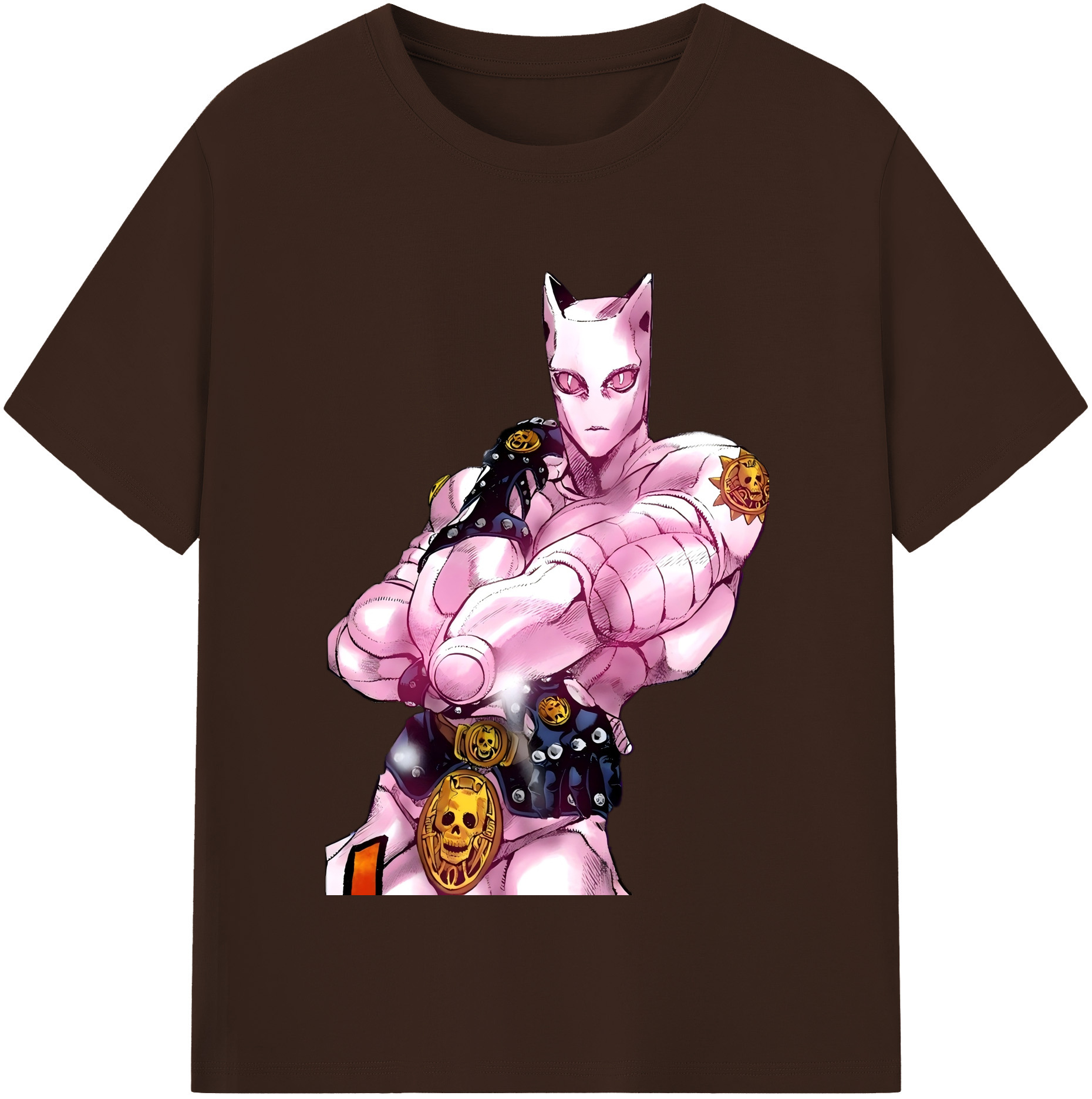 （画像用） ジョジョの奇妙な冒険 きら よしかげ JoJo's Bizarre Adventure Kira Yoshikage 綿100％半袖Tシャツ（フロントプリント）