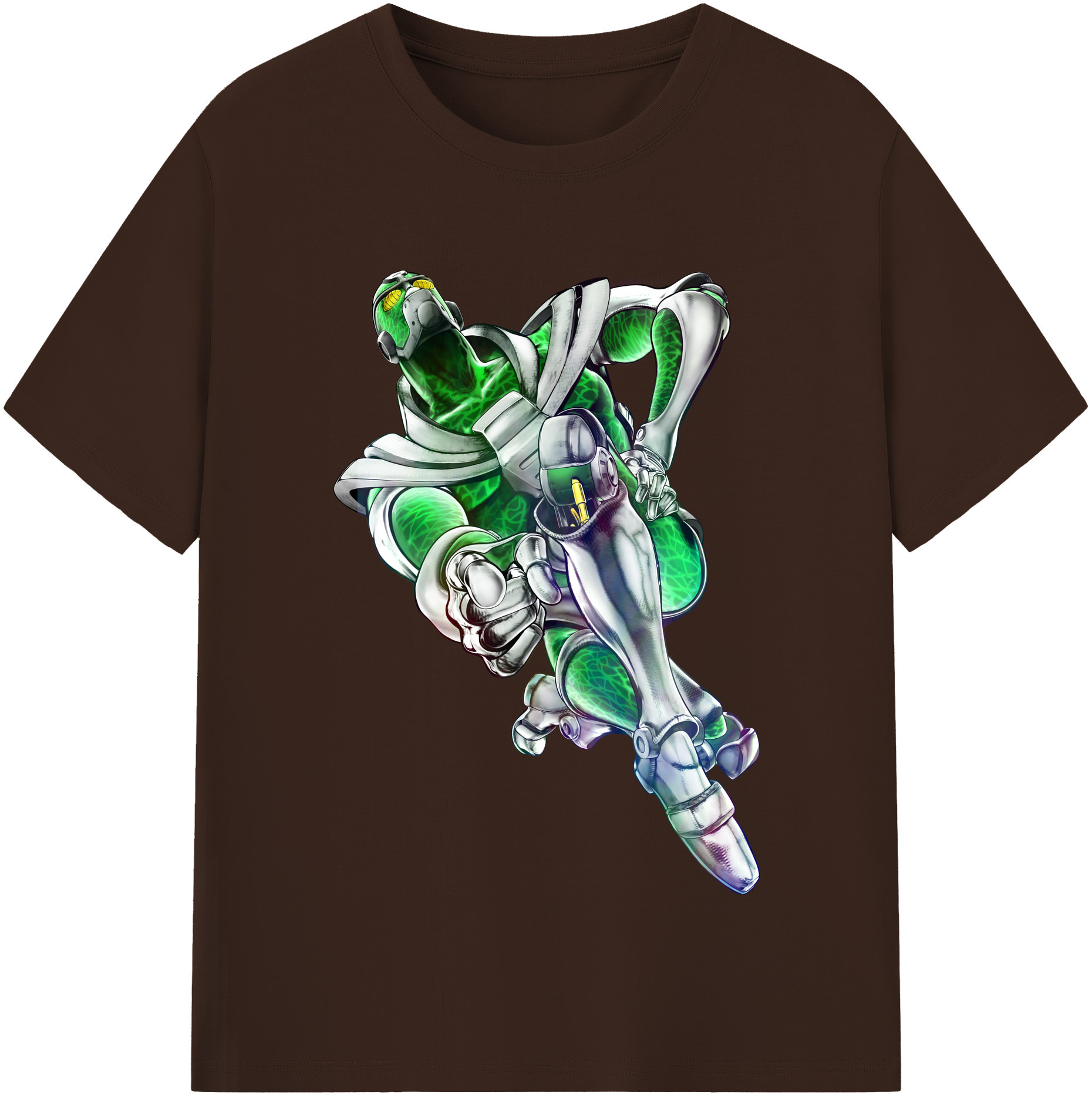 （画像用） ジョジョの奇妙な冒険 花京院 典明（かきょういん のりあき） JoJo's Bizarre Adventure Kakyoin Noriaki 綿100％半袖Tシャツ（フロントプリント）