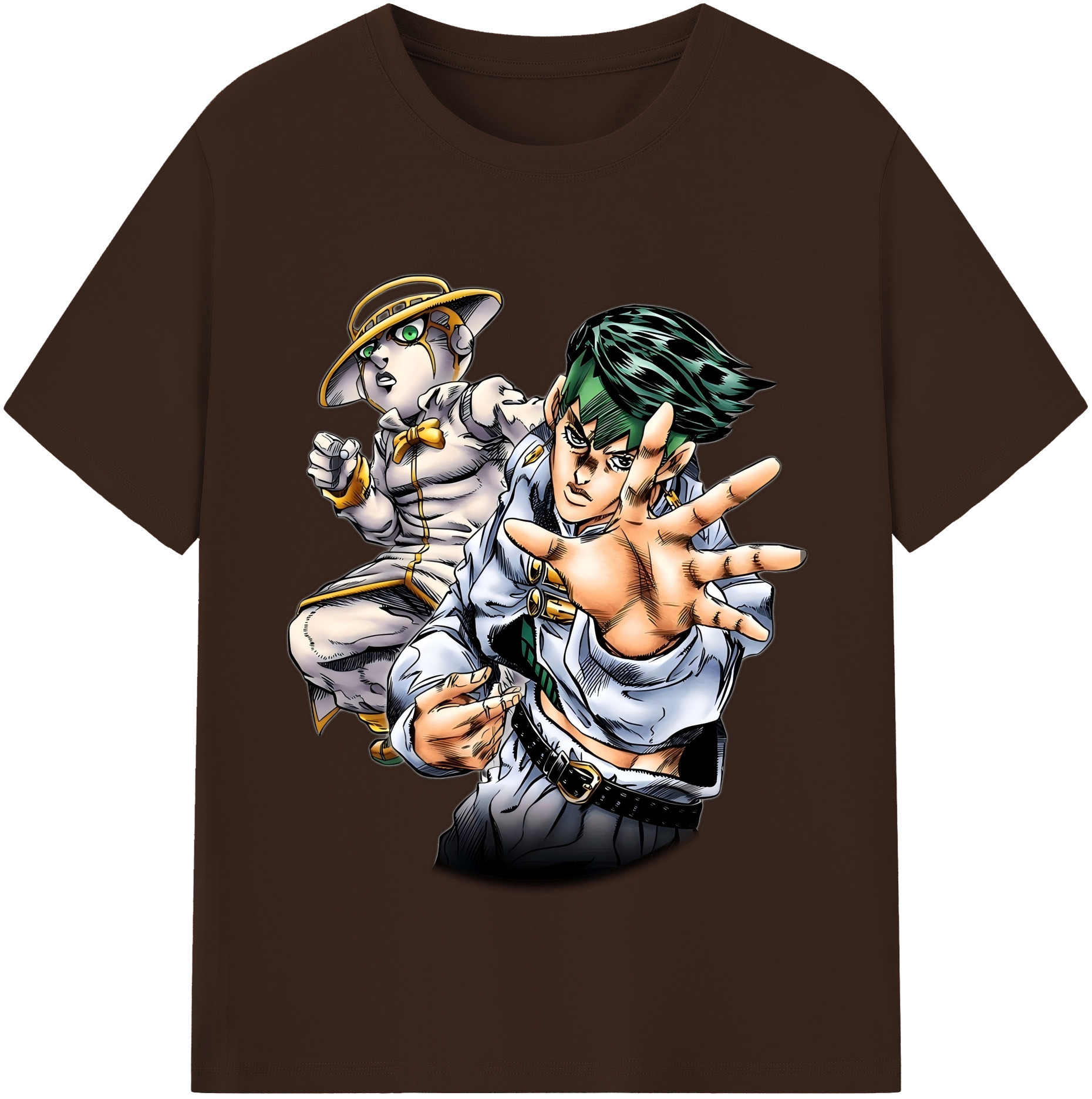 （画像用） ジョジョの奇妙な冒険 岸辺 露伴（きしべ ろはん） JoJo's Bizarre Adventure Rohan Kishibe 綿100％半袖Tシャツ（フロントプリント）