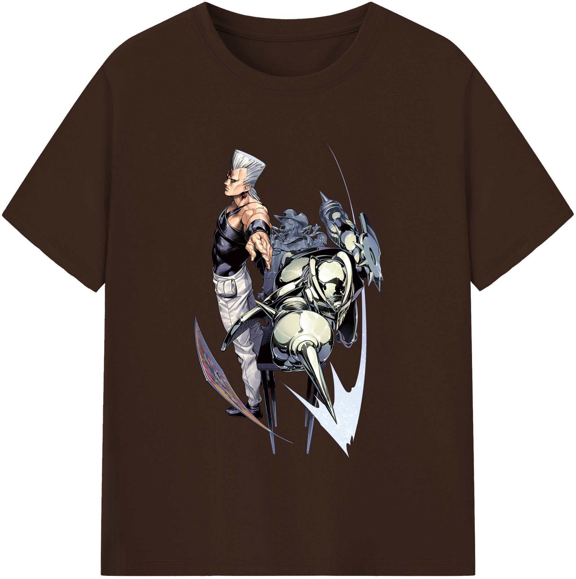 （画像用） ジョジョの奇妙な冒険 ジャン＝ピエール?ポルナレフ JoJo's Bizarre Adventure Jan Pierre Polnareff 綿100％半袖Tシャツ（フロントプリント）