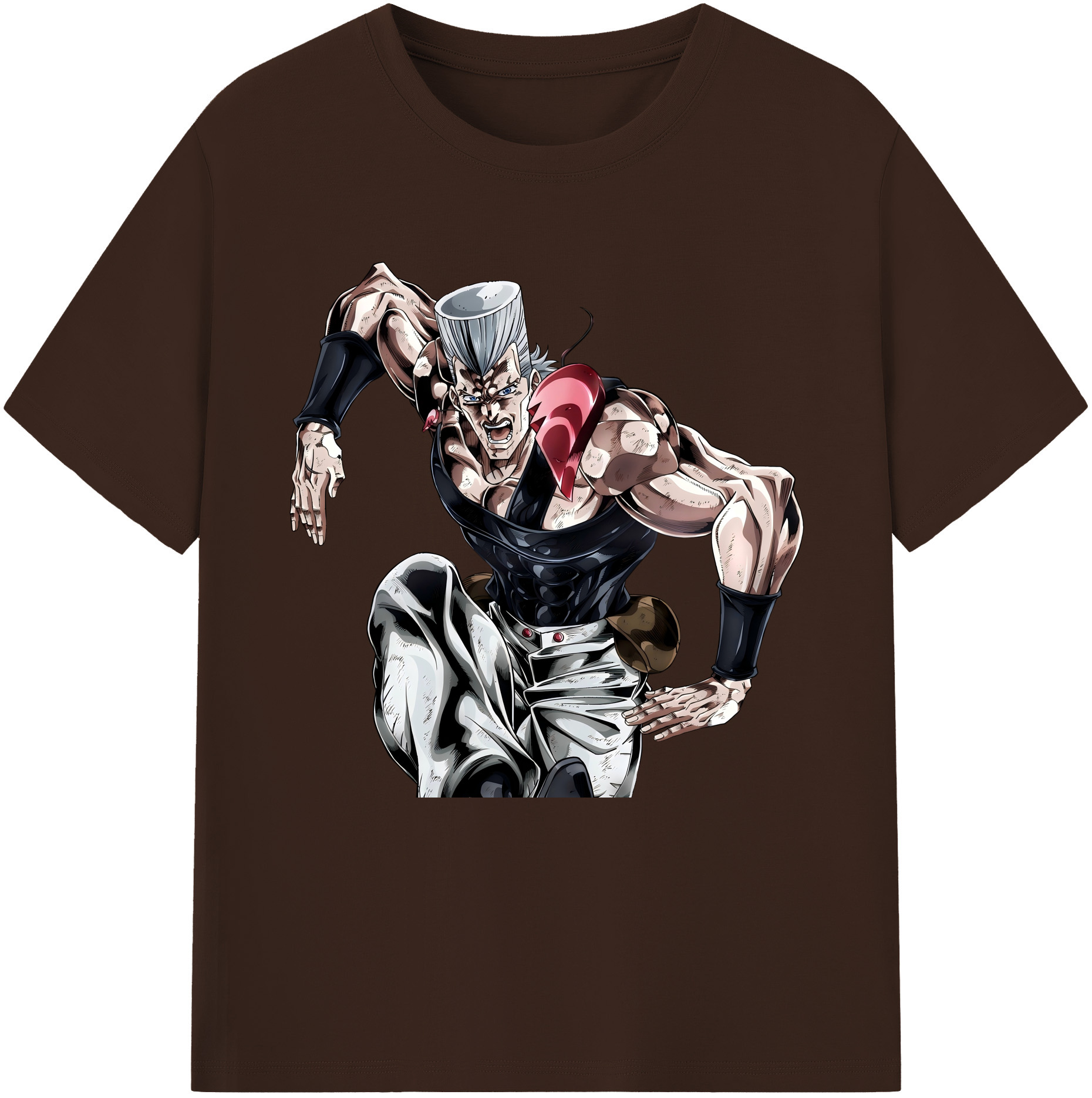 （画像用） ジョジョの奇妙な冒険 ジャン＝ピエール?ポルナレフ JoJo's Bizarre Adventure Jan Pierre Polnareff 綿100％半袖Tシャツ（フロントプリント）