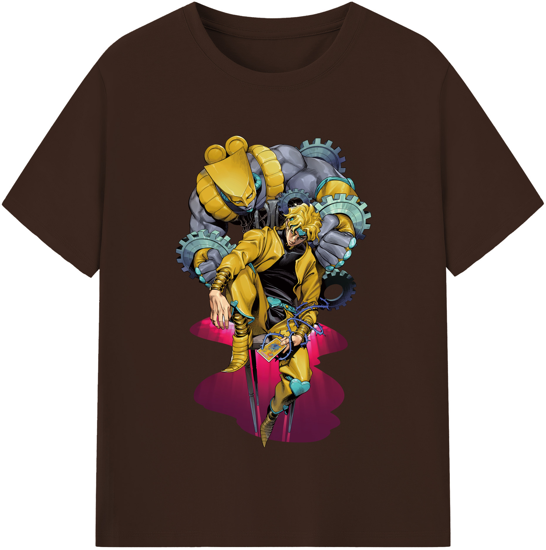 （画像用） ジョジョの奇妙な冒険 ディオ?ブランドー JoJo's Bizarre Adventure Dio Brando 綿100％半袖Tシャツ（フロントプリント）