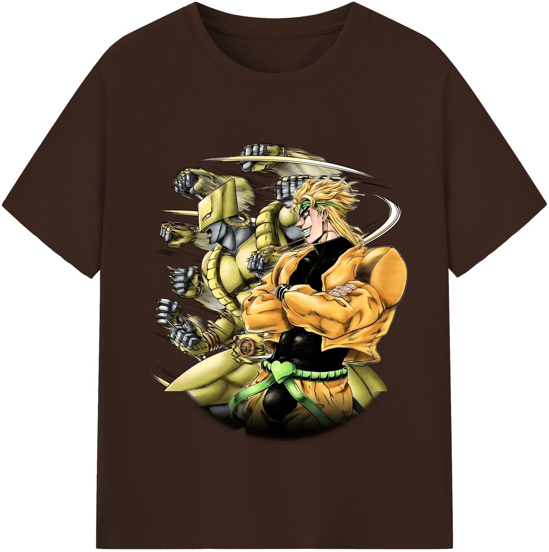 （画像用） ジョジョの奇妙な冒険 ディオ?ブランドー JoJo's Bizarre Adventure Dio Brando 綿100％半袖Tシャツ（フロントプリント）