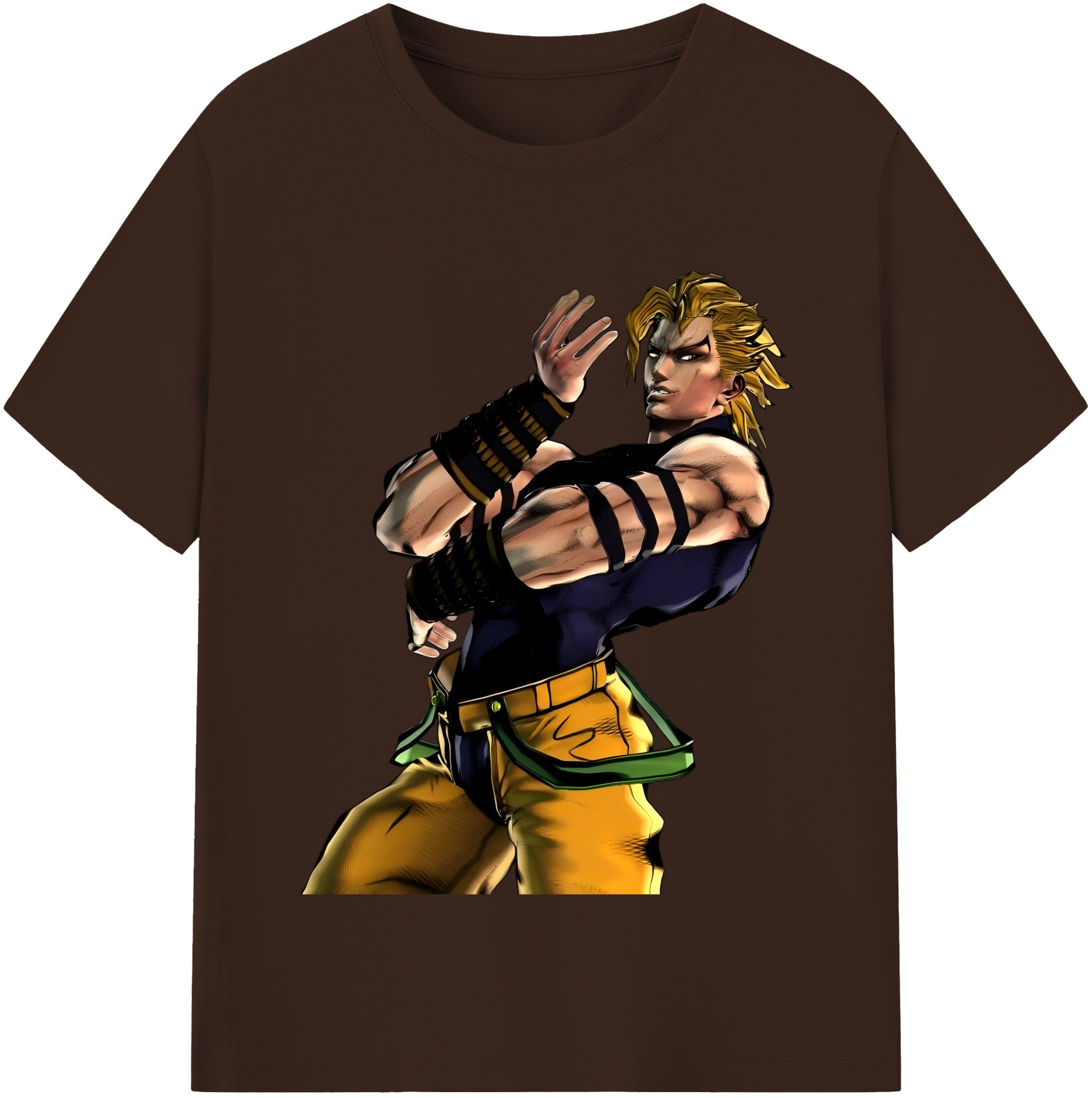 （画像用） ジョジョの奇妙な冒険 ディオ?ブランドー JoJo's Bizarre Adventure Dio Brando 綿100％半袖Tシャツ（フロントプリント）