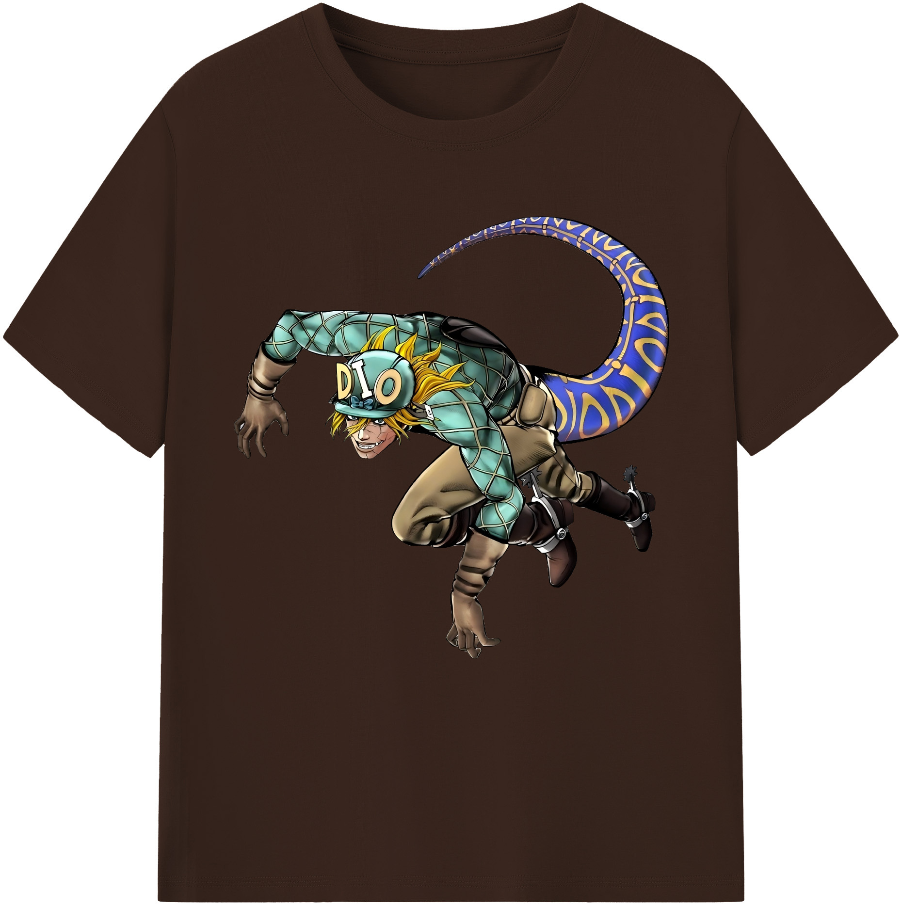（画像用） ジョジョの奇妙な冒険 ディオ?ブランドー JoJo's Bizarre Adventure Dio Brando 綿100％半袖Tシャツ（フロントプリント）