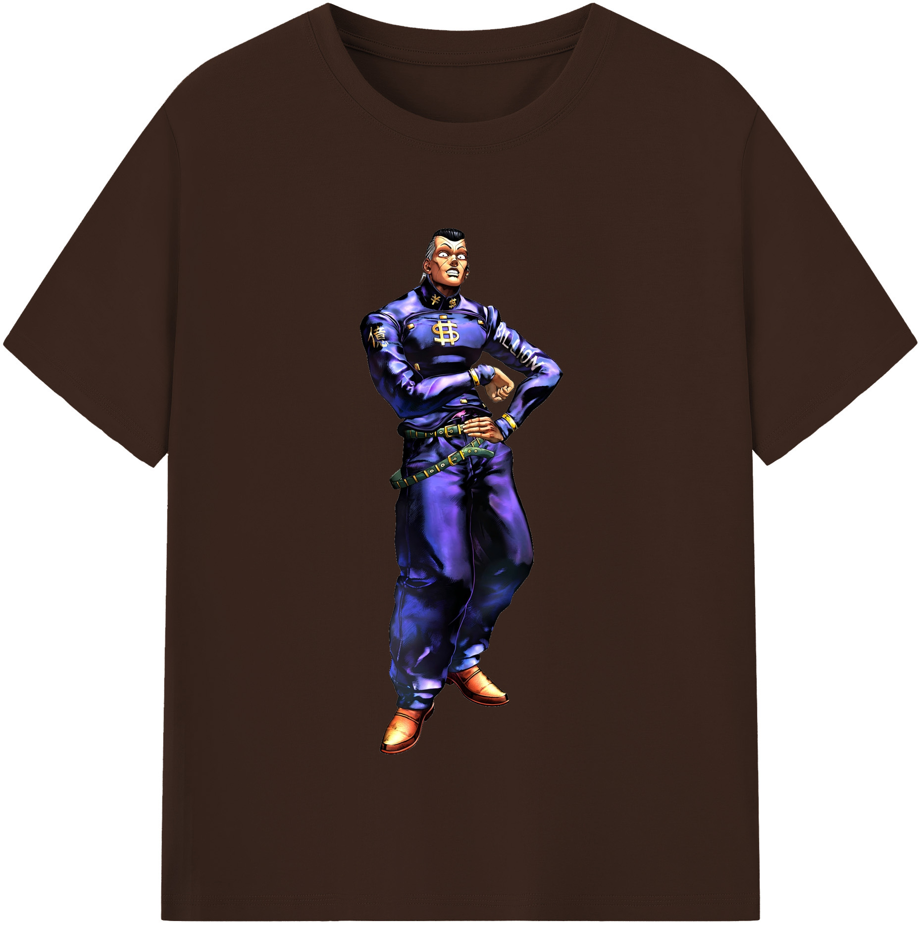 （画像用） ジョジョの奇妙な冒険 虹村億泰 にじむら おくやす JoJo's Bizarre Adventure Nijimura Okuyasu 綿100％半袖Tシャツ（フロントプリント）