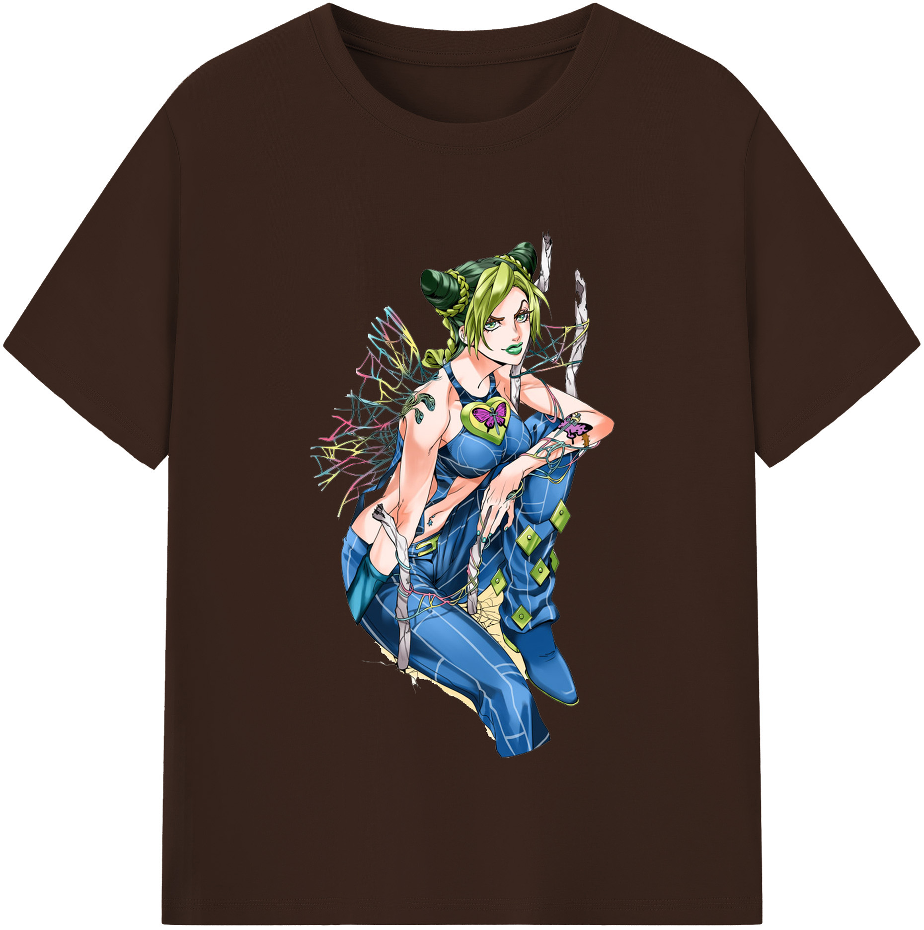 （画像用） "ジョジョの奇妙な冒険 くうじょう ジョリーン JoJo's Bizarre Adventure Jolyne Cujoh " 綿100％半袖Tシャツ（フロントプリント）