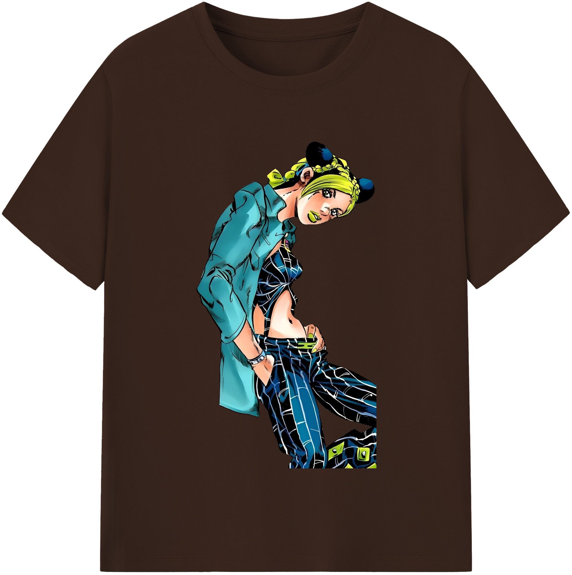 （画像用） "ジョジョの奇妙な冒険 くうじょう ジョリーン JoJo's Bizarre Adventure Jolyne Cujoh " 綿100％半袖Tシャツ（フロントプリント）