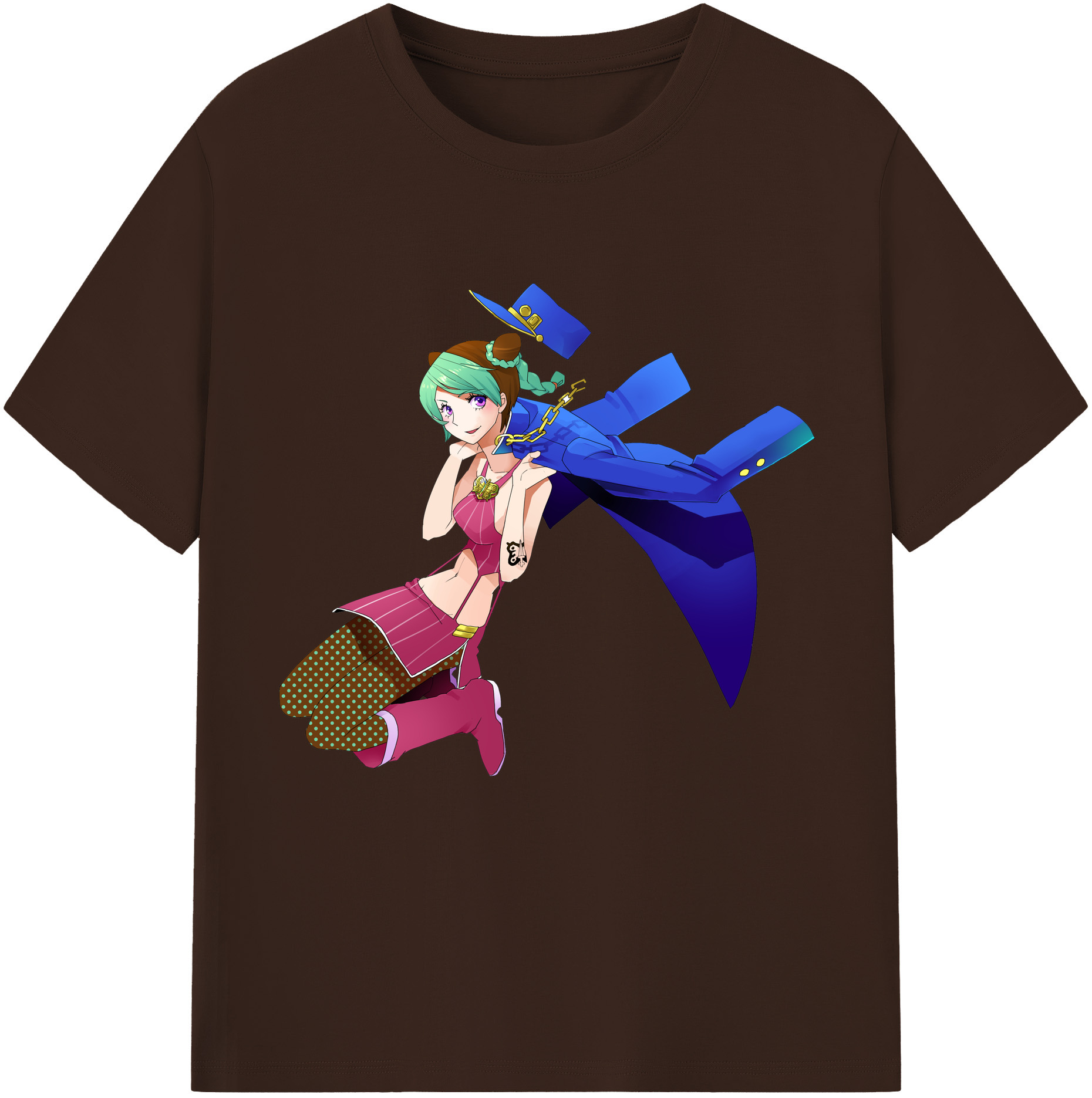（画像用） "ジョジョの奇妙な冒険 くうじょう ジョリーン JoJo's Bizarre Adventure Jolyne Cujoh " 綿100％半袖Tシャツ（フロントプリント）