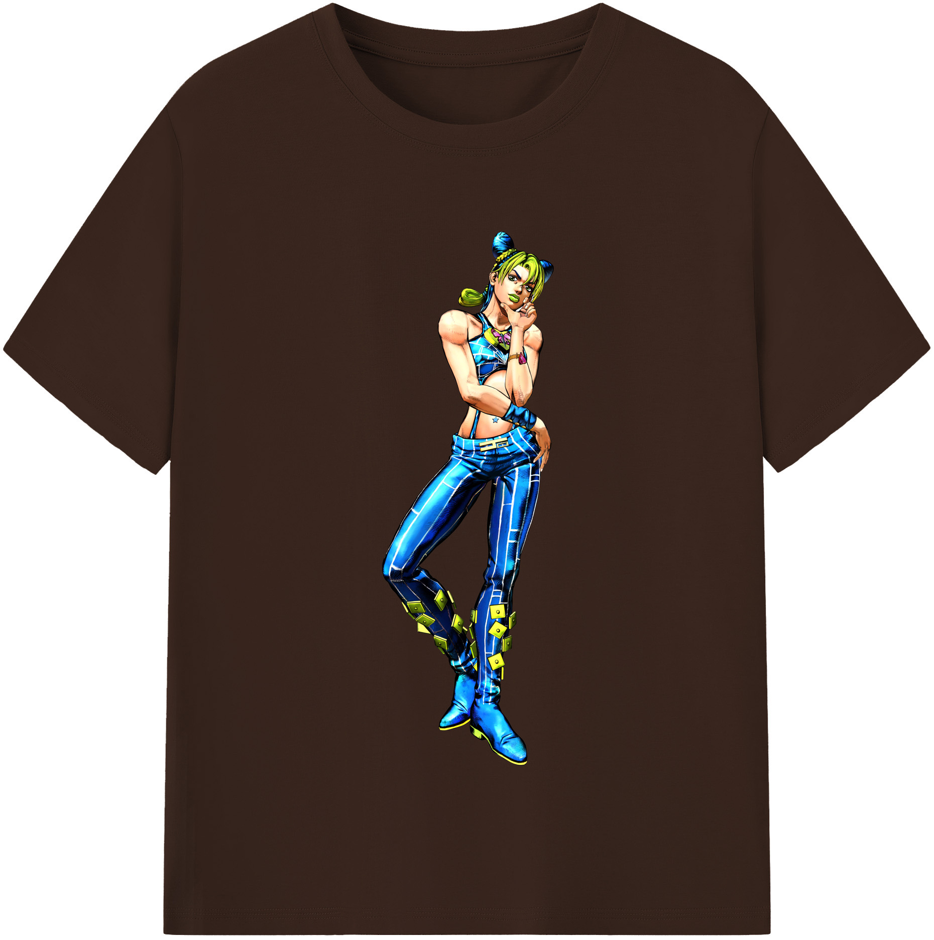 （画像用） "ジョジョの奇妙な冒険 くうじょう ジョリーン JoJo's Bizarre Adventure Jolyne Cujoh " 綿100％半袖Tシャツ（フロントプリント）