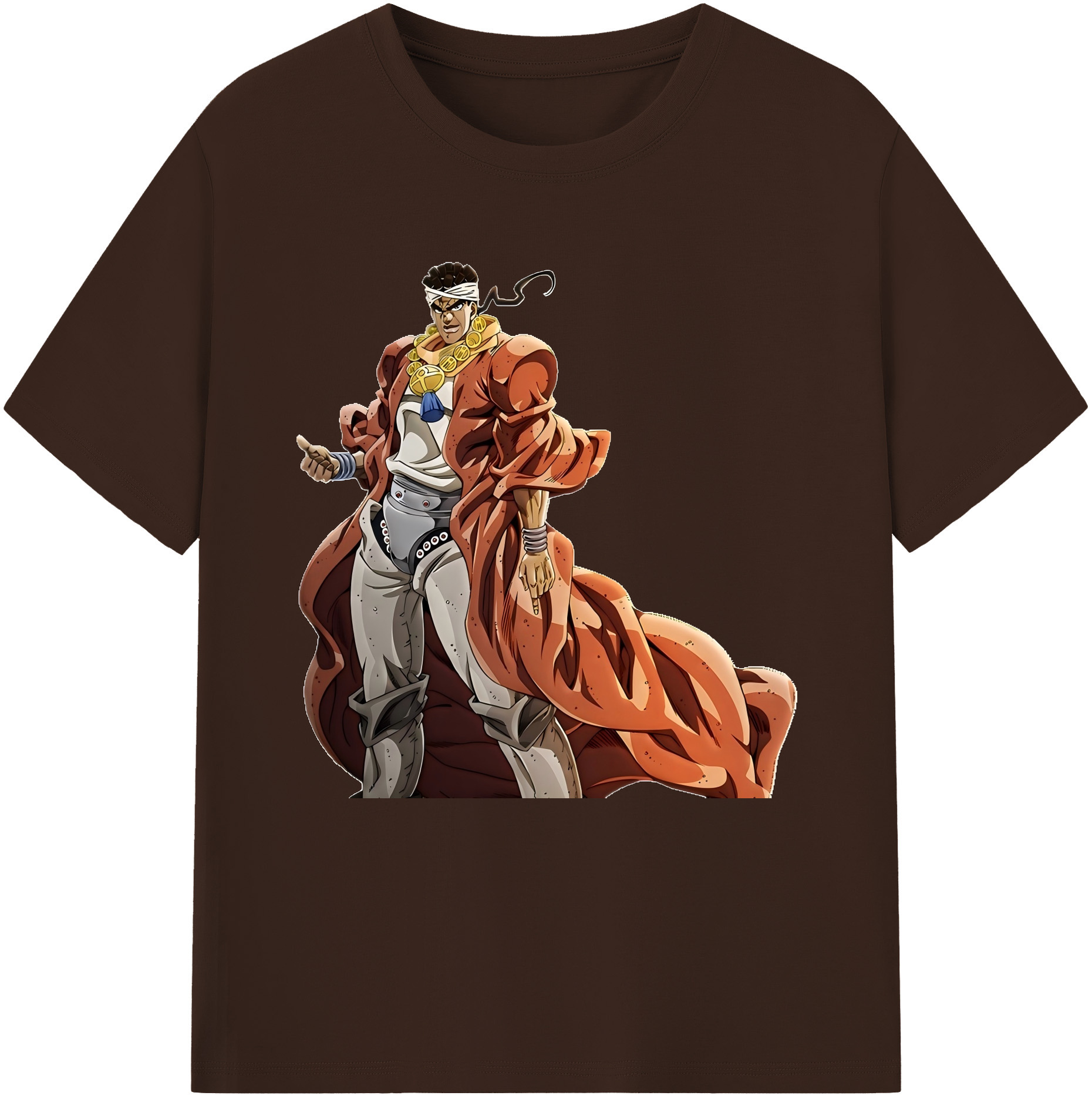 （画像用） ジョジョの奇妙な冒険 ムハンマド?アブドゥル JoJo's Bizarre Adventure Muhammad Avdol 綿100％半袖Tシャツ（フロントプリント）