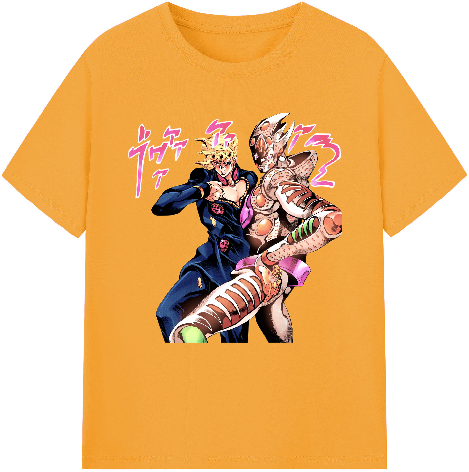 （画像用） ジョジョの奇妙な冒険 ジョルノ?ジョバァーナ JoJo's Bizarre Adventure Giorno Giovanna 綿100％半袖Tシャツ（フロントプリント）