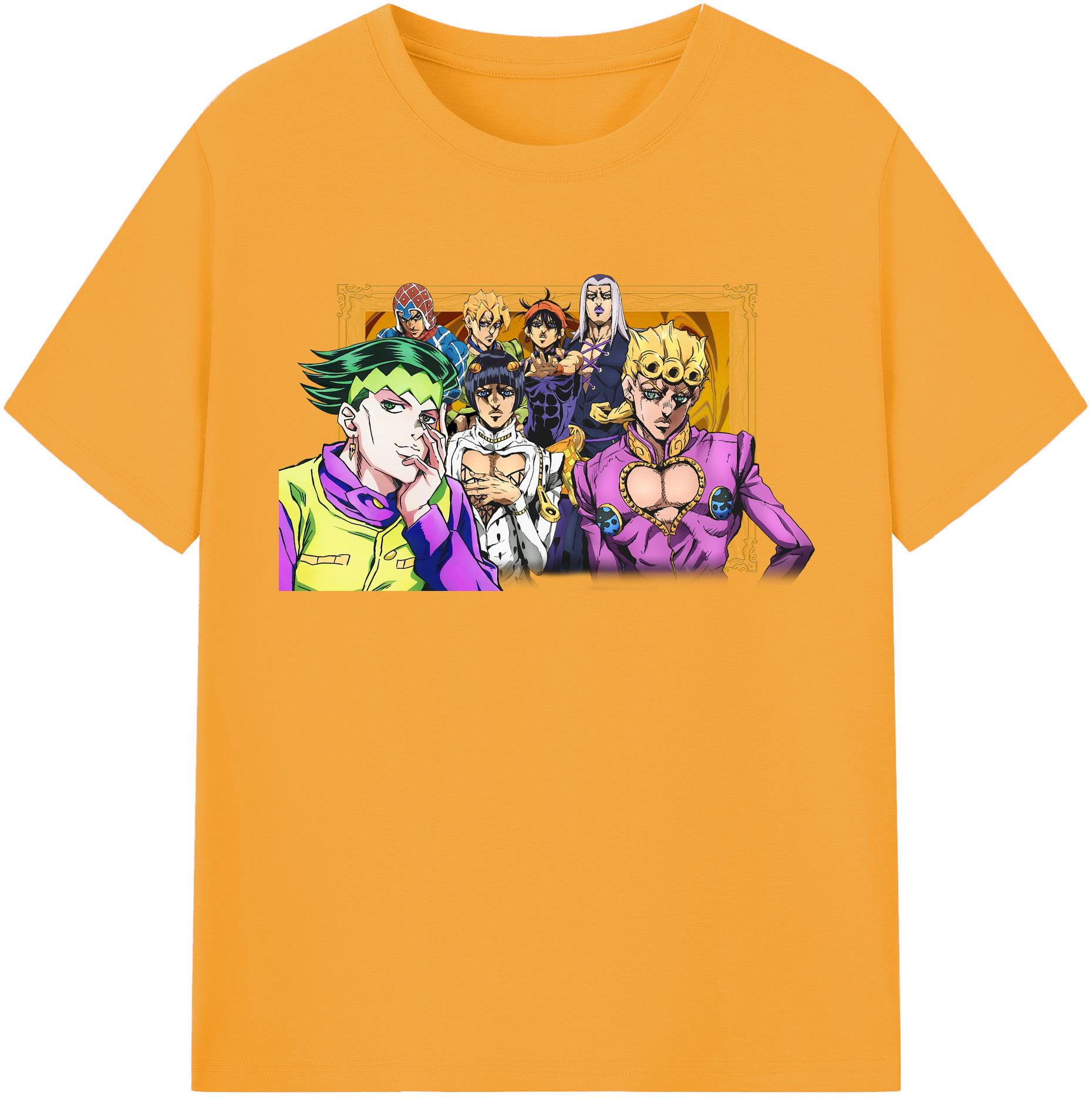 （画像用） ジョジョの奇妙な冒険 ジョルノ?ジョバァーナ JoJo's Bizarre Adventure Giorno Giovanna 綿100％半袖Tシャツ（フロントプリント）