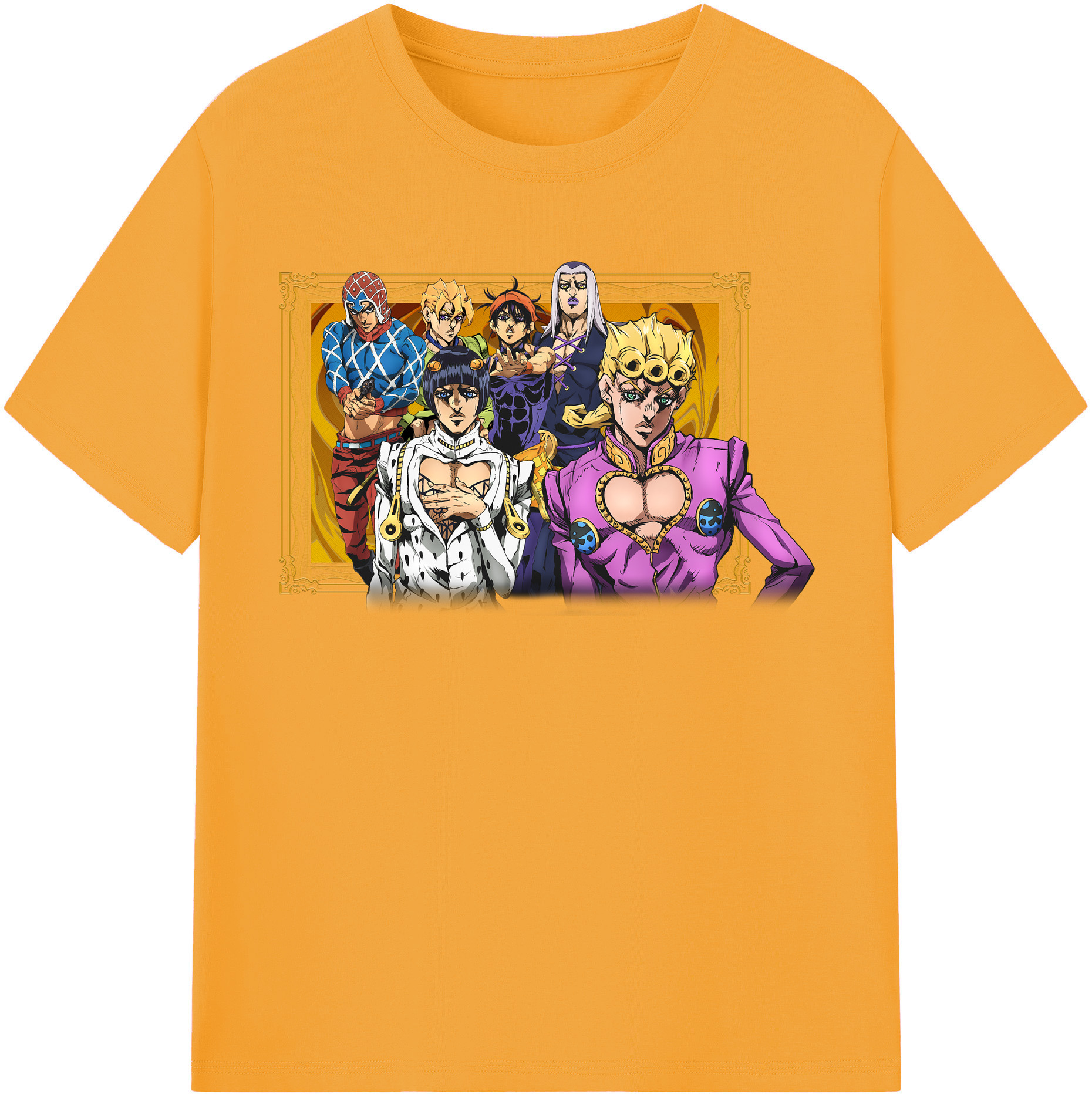 （画像用） ジョジョの奇妙な冒険 ジョルノ?ジョバァーナ JoJo's Bizarre Adventure Giorno Giovanna 綿100％半袖Tシャツ（フロントプリント）