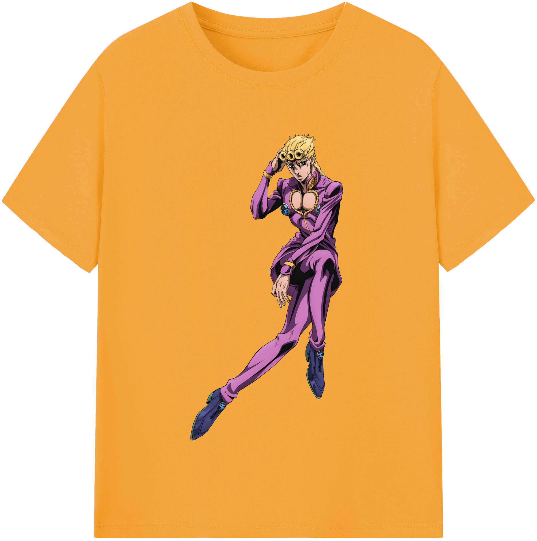 （画像用） ジョジョの奇妙な冒険 ジョルノ?ジョバァーナ JoJo's Bizarre Adventure Giorno Giovanna 綿100％半袖Tシャツ（フロントプリント）