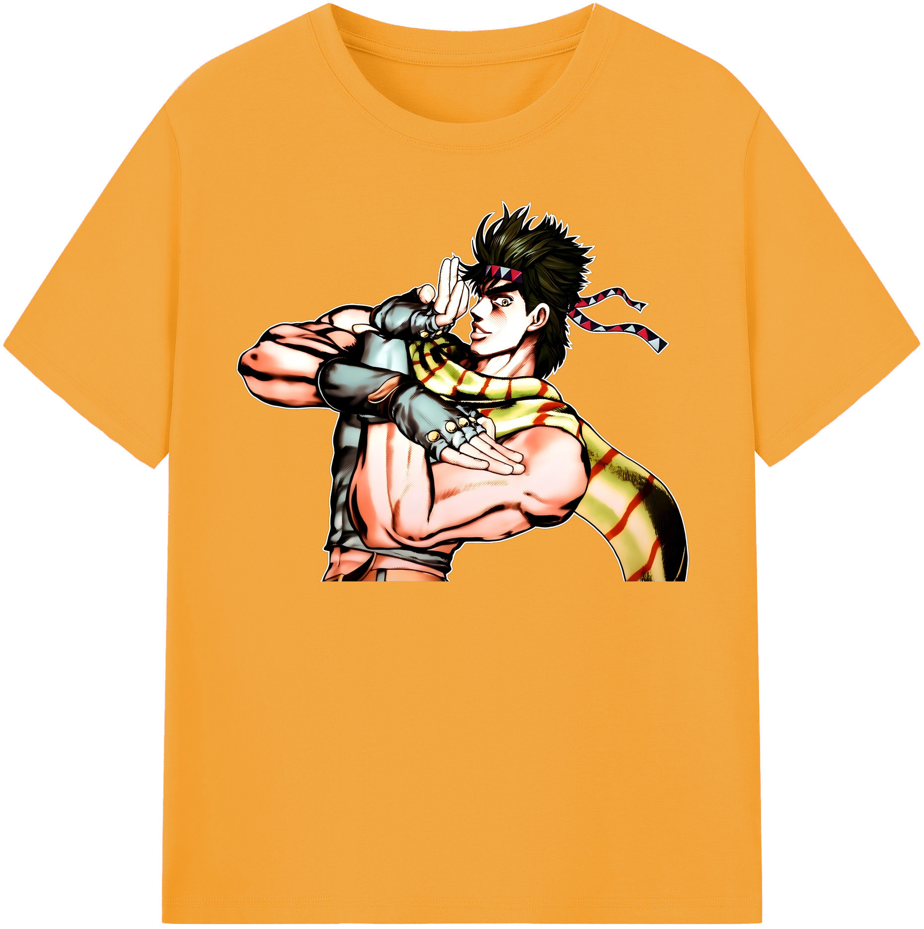 （画像用） ジョジョの奇妙な冒険 ジョセフ?ジョースター JoJo's Bizarre Adventure Joseph Joestar 綿100％半袖Tシャツ（フロントプリント）