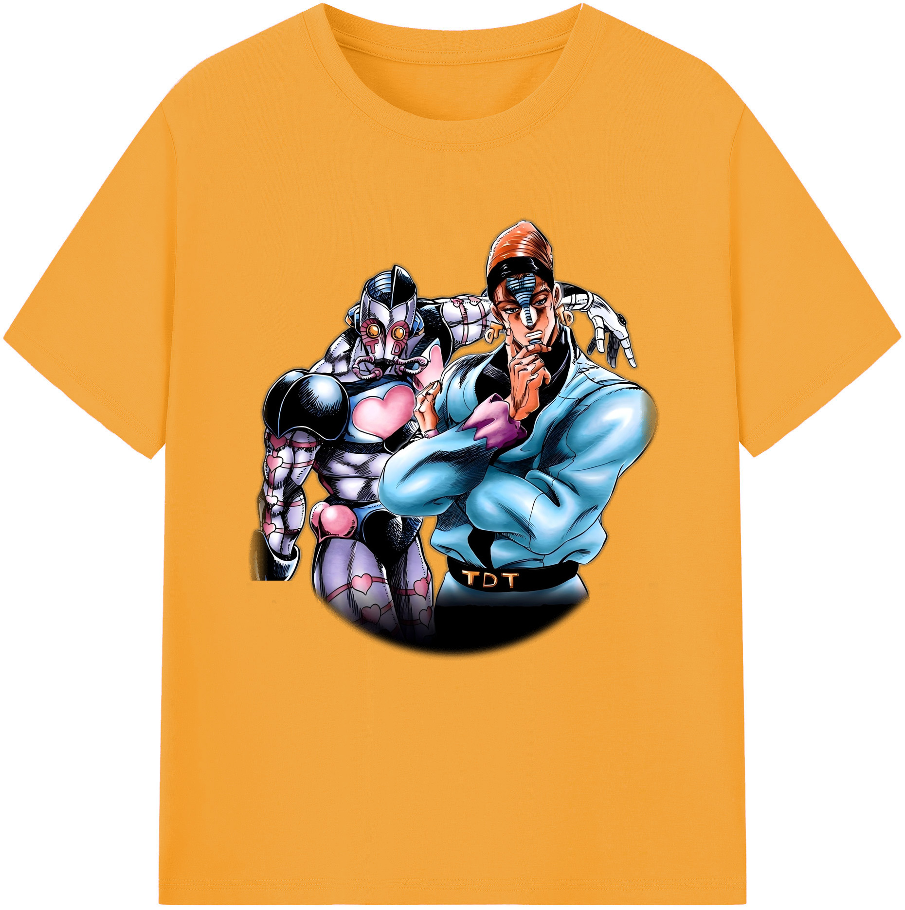 （画像用） ジョジョの奇妙な冒険 ひがしかた じょうすけ JoJo's Bizarre Adventure Higashikata Josuke 綿100％半袖Tシャツ（フロントプリント）