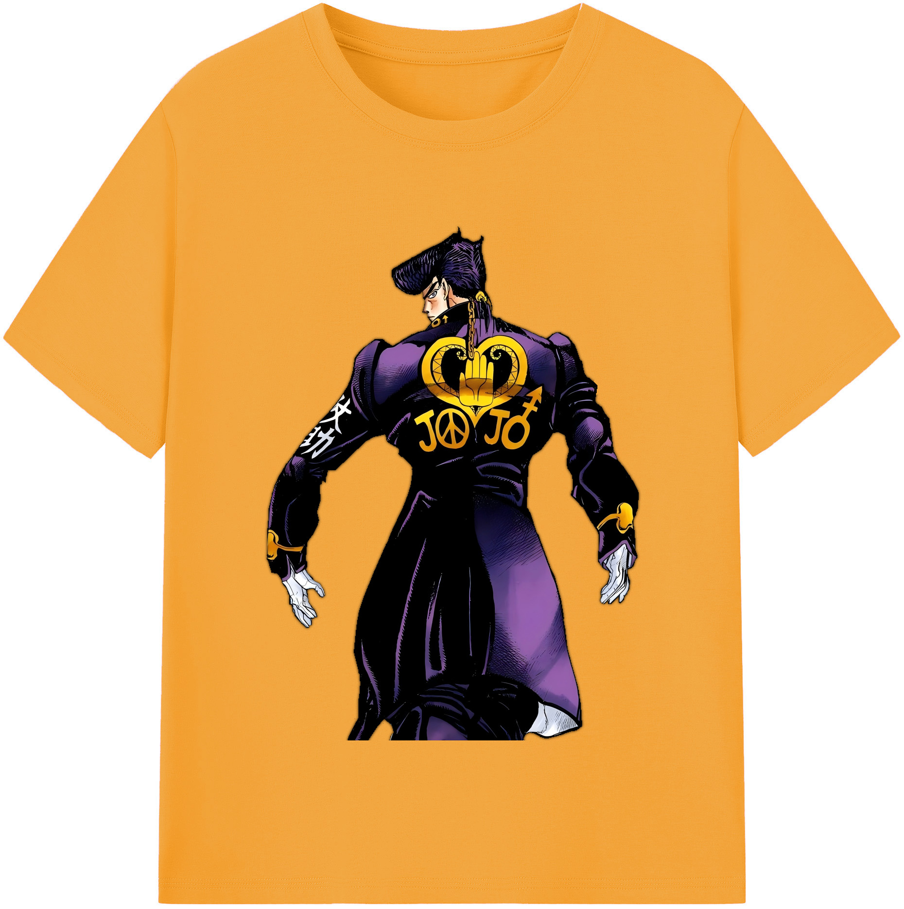 （画像用） ジョジョの奇妙な冒険 ひがしかた じょうすけ JoJo's Bizarre Adventure Higashikata Josuke 綿100％半袖Tシャツ（フロントプリント）