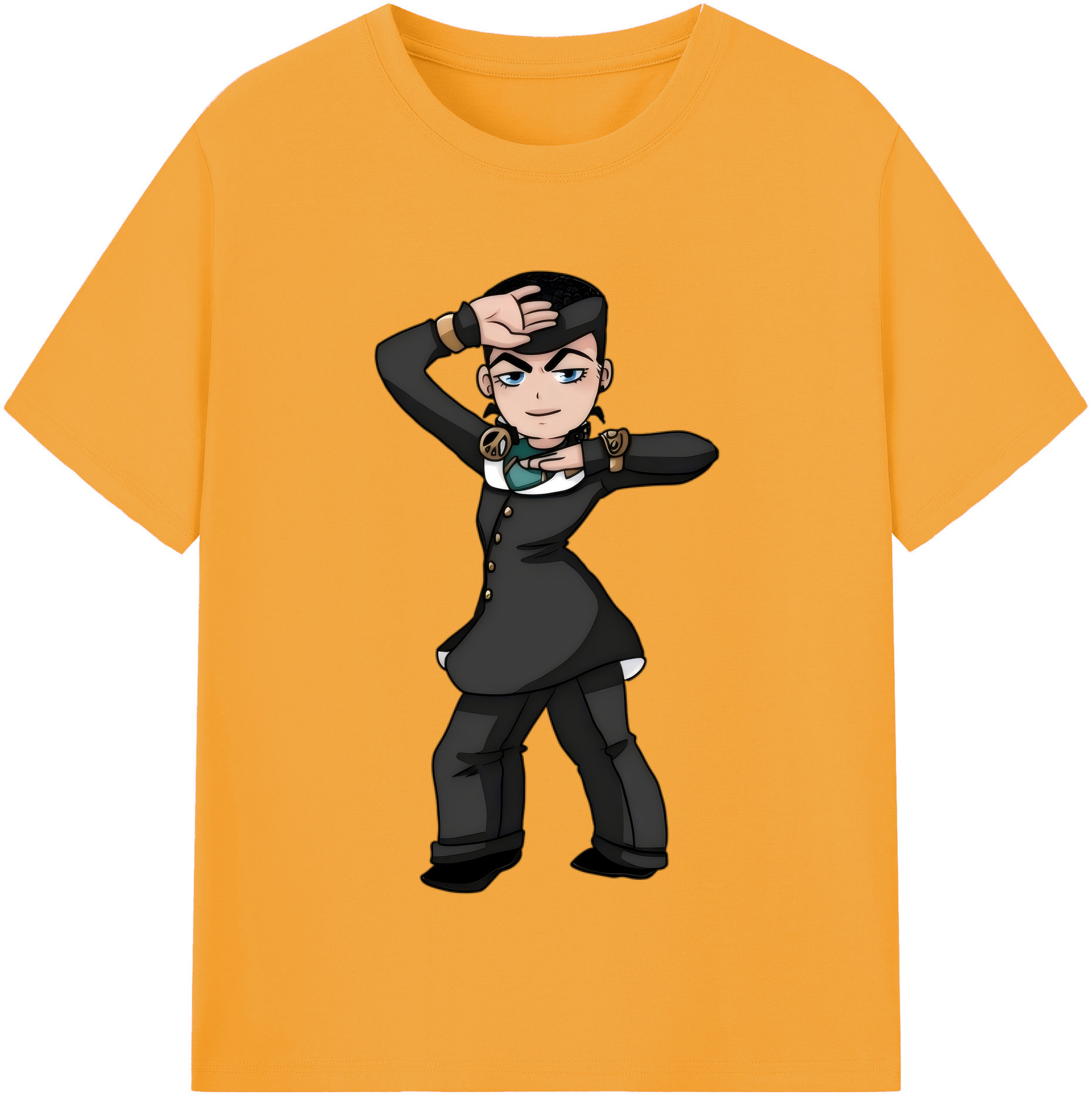 （画像用） ジョジョの奇妙な冒険 ひがしかた じょうすけ JoJo's Bizarre Adventure Higashikata Josuke 綿100％半袖Tシャツ（フロントプリント）