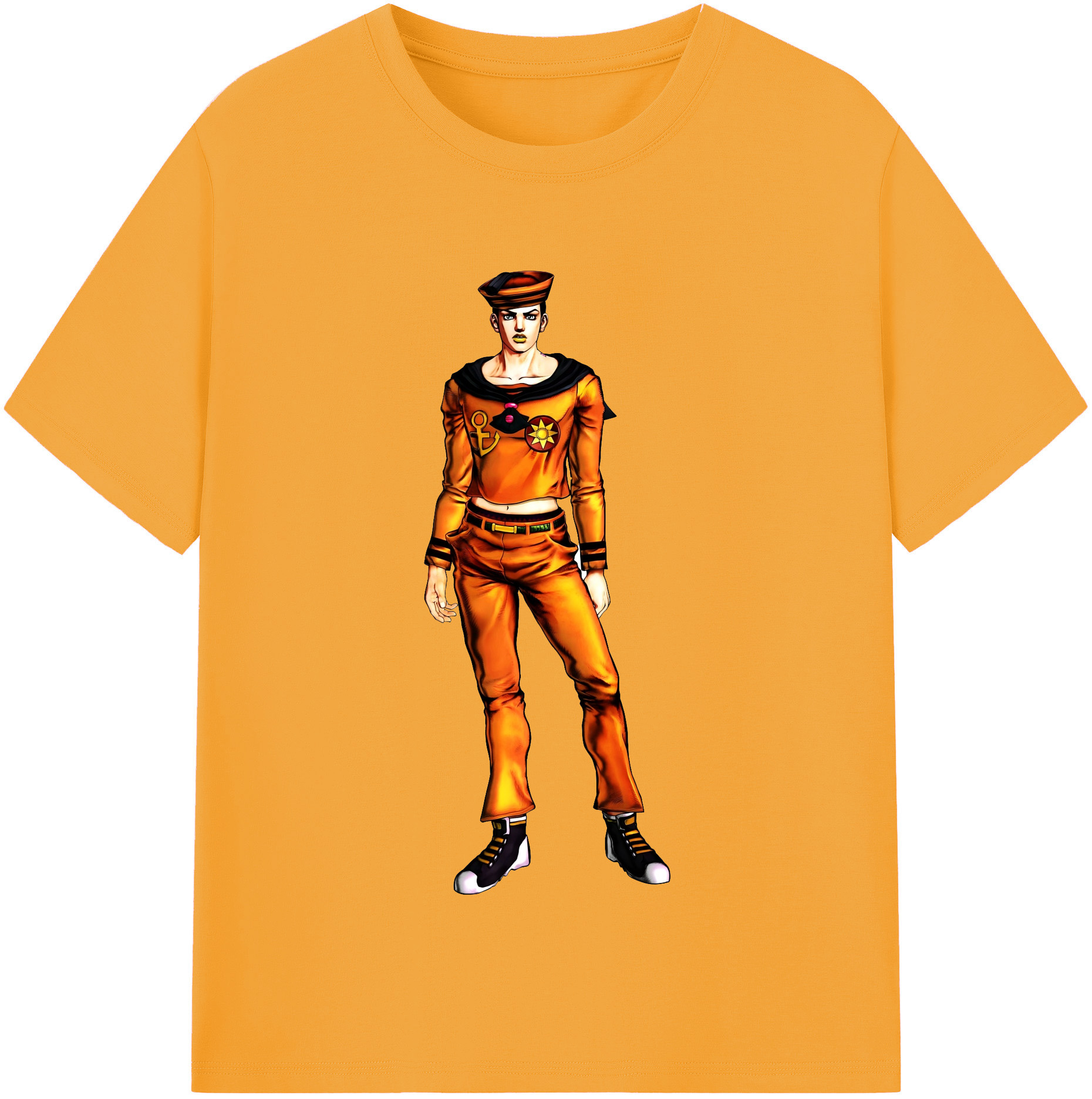 （画像用） ジョジョの奇妙な冒険 東方定助 JoJo's Bizarre Adventure Higashikata Josuke 綿100％半袖Tシャツ（フロントプリント）