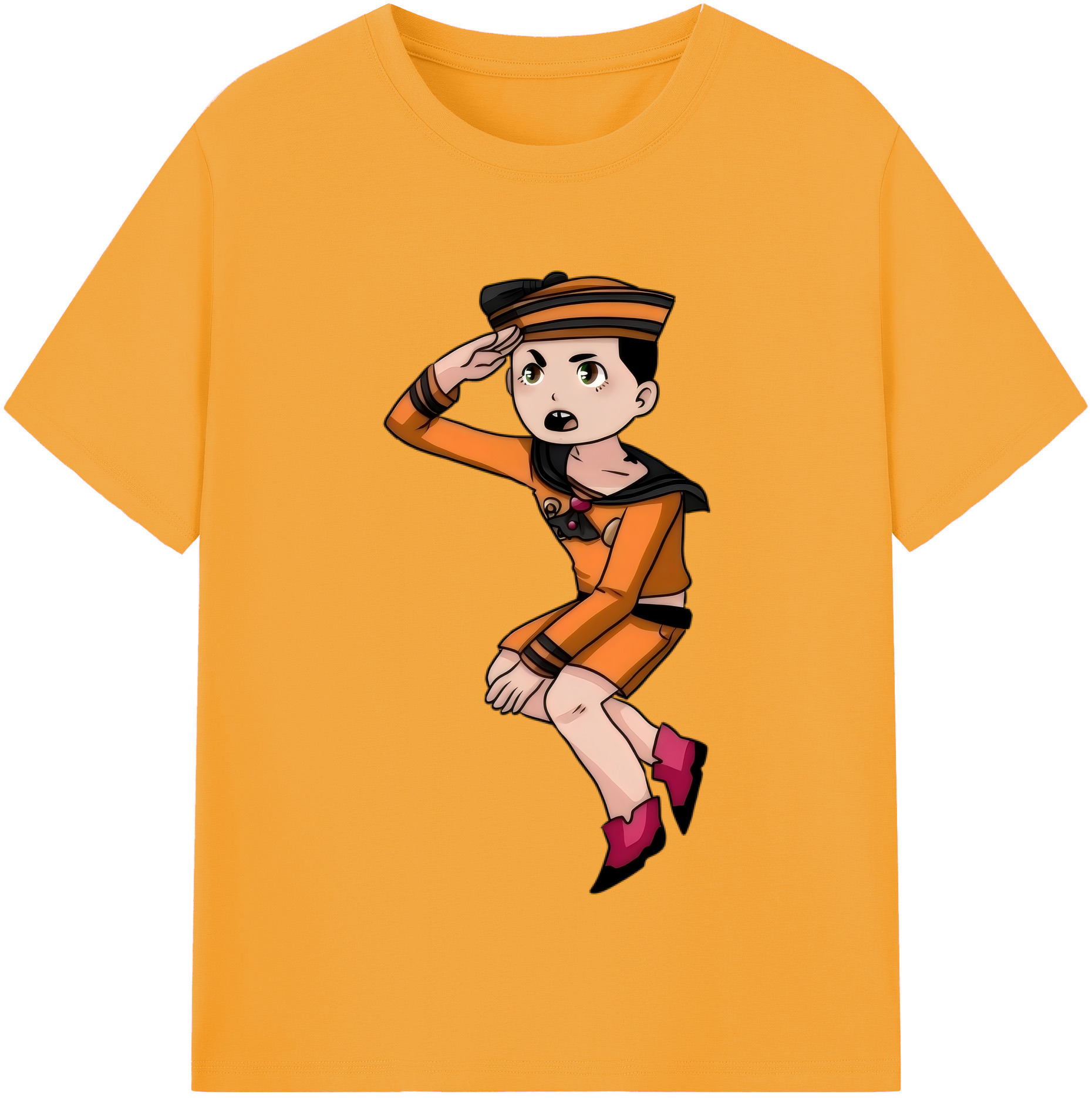 （画像用） ジョジョの奇妙な冒険 東方定助 JoJo's Bizarre Adventure Higashikata Josuke 綿100％半袖Tシャツ（フロントプリント）