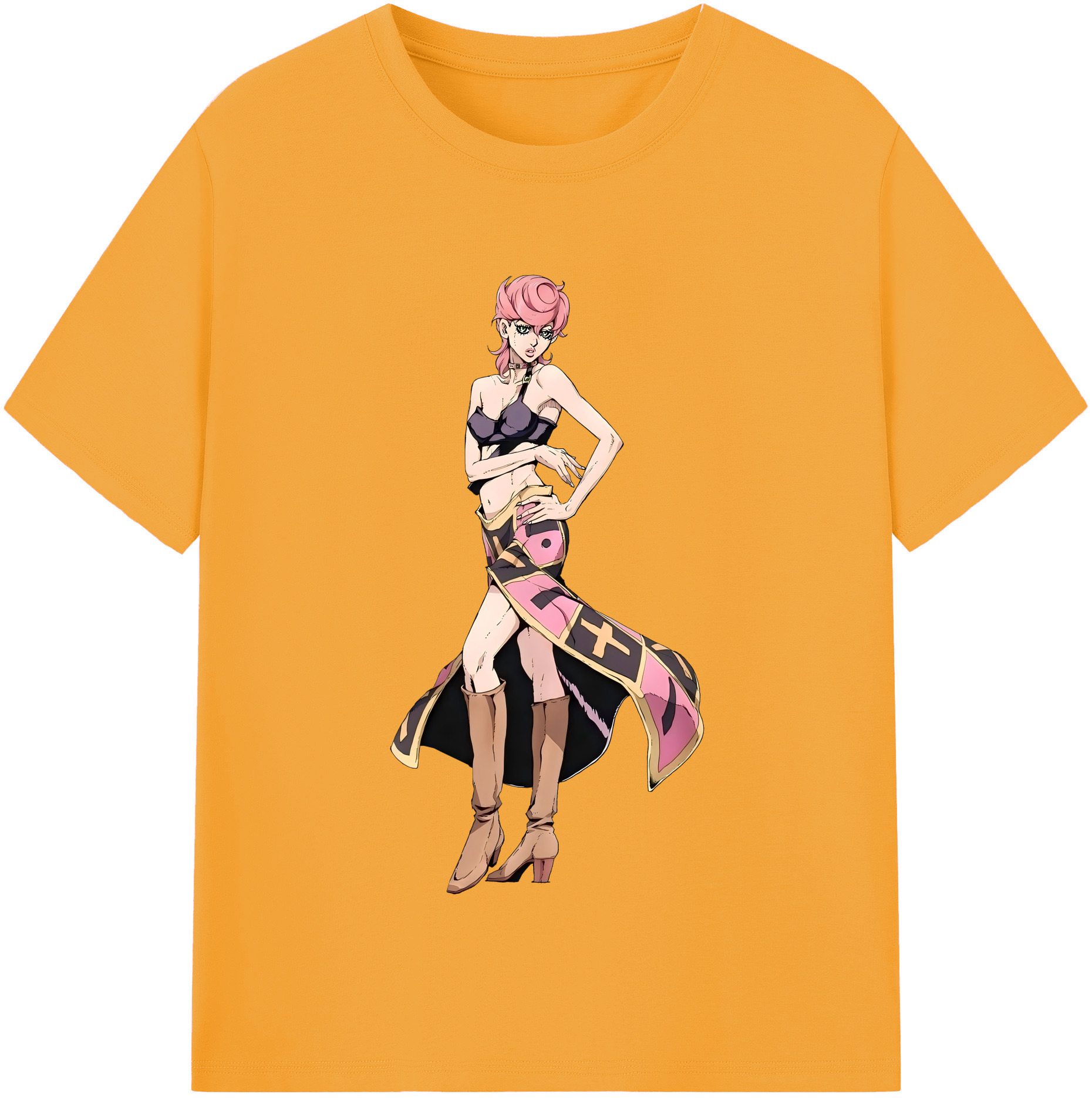 （画像用） ジョジョの奇妙な冒険 トリッシュ?ウナ JoJo's Bizarre Adventure Trish Una 綿100％半袖Tシャツ（フロントプリント）