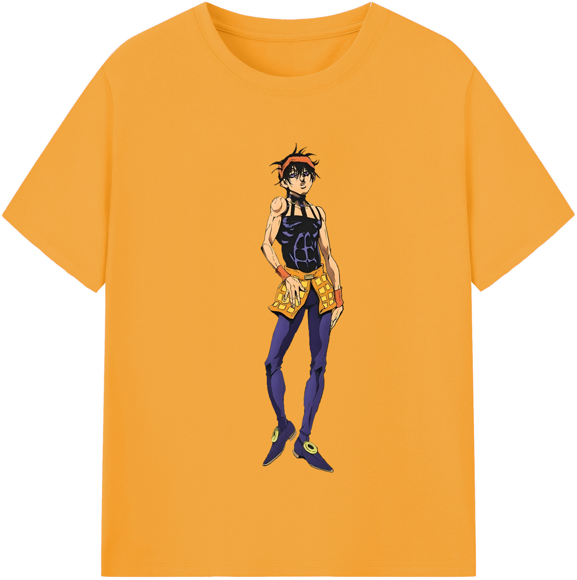 （画像用） ジョジョの奇妙な冒険 ナランチャ?ギルガ JoJo's Bizarre Adventure Narancia Ghirga 綿100％半袖Tシャツ（フロントプリント）
